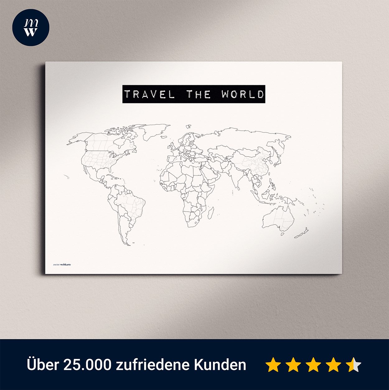 mw Leinwandbild Weltkarte Wandbild - Geschenk für Reisende - Travel the world #1