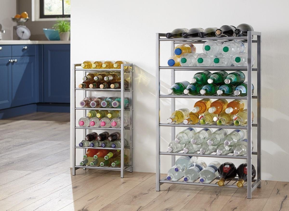 HAKU Flaschenregal Haku Flaschenständer aus Stahlrohr in alu lackiert, 5 Ab günstig online kaufen