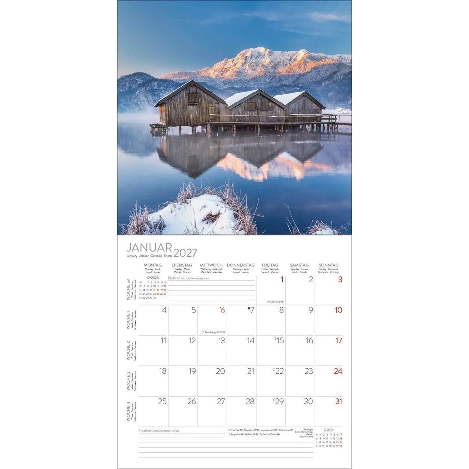 Korsch Verlag Wandkalender Alpen 2027 – Bild 2 von 5