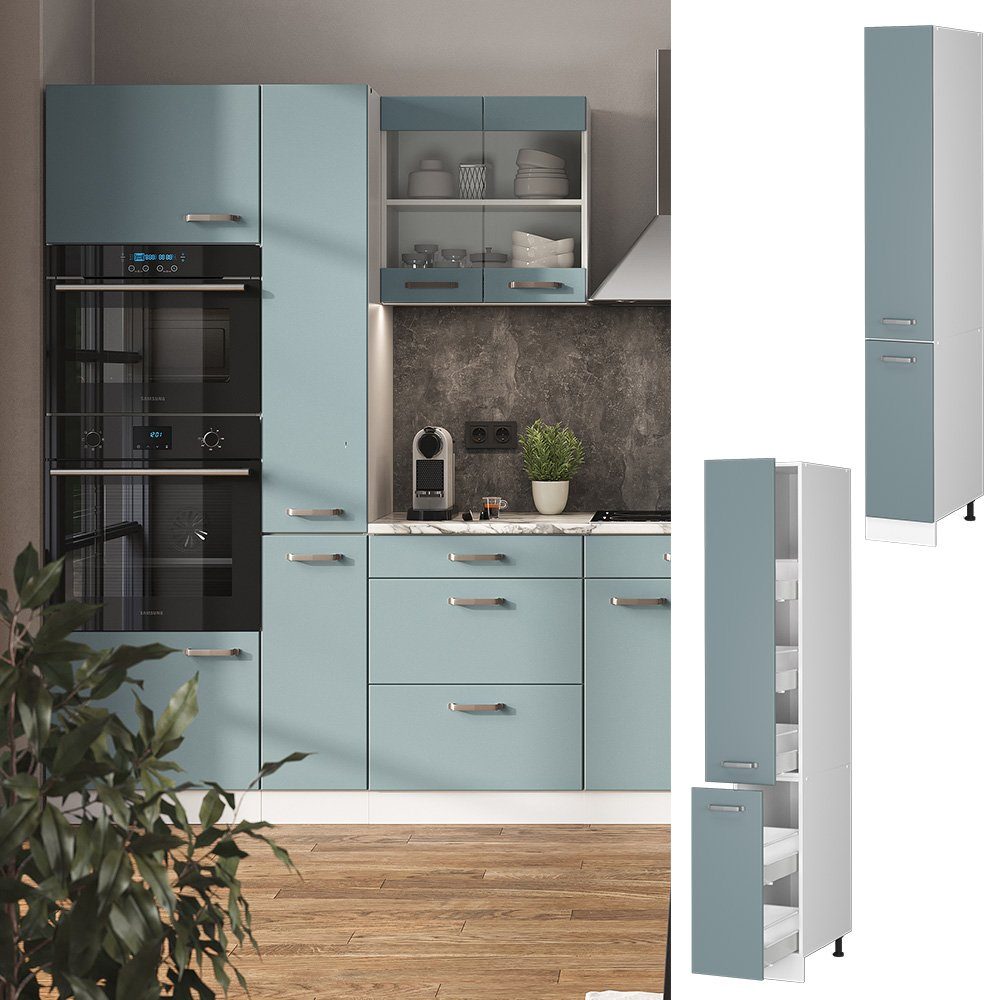 Vicco Hochschrank R-Line, Blau-Grau/Weiß, 30 cm günstig online kaufen