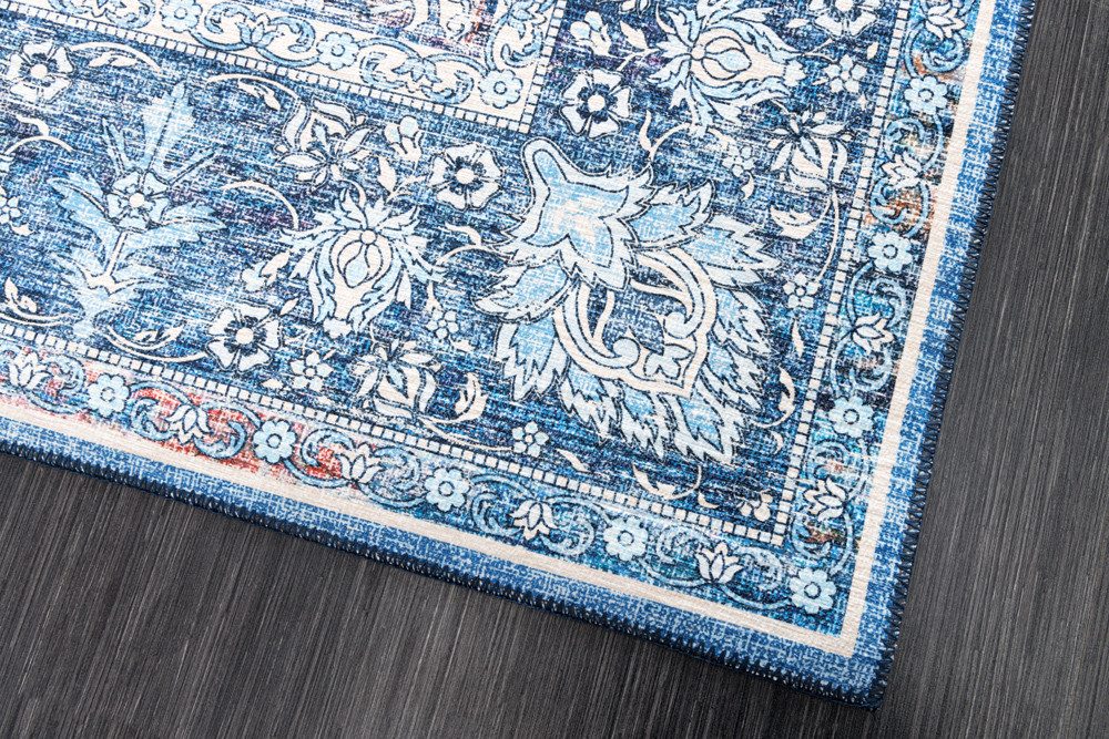 riess-ambiente Designteppich HERITAGE 230x160cm blau beige rot · orientalischer Kurzflor-Teppich, rechteckig, Höhe: 8 mm, Wohnzimmer · Fußbodenheizung-geeignet · Indoor · Flachgewebe