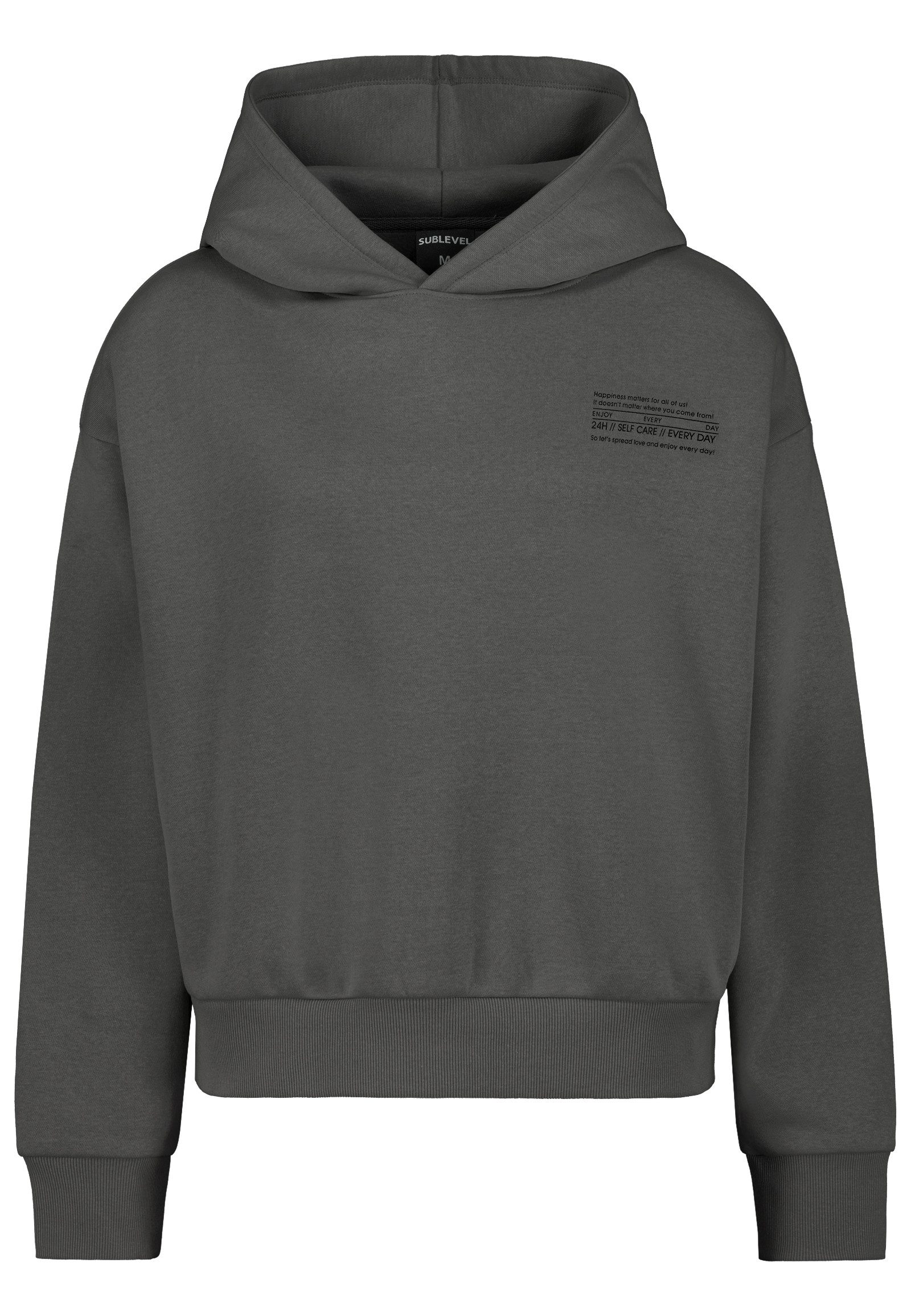SUBLEVEL Kapuzenpullover Damen Sweathoodie mit Miniprint Oversize Hoodie, weicher Sweat