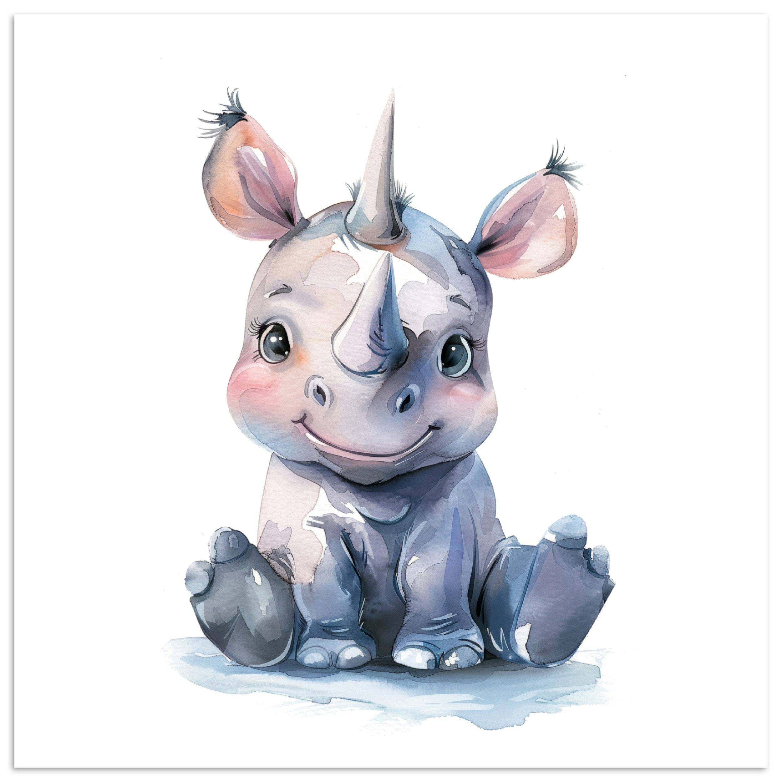 Poster Nashorn - Babytier - Tiere