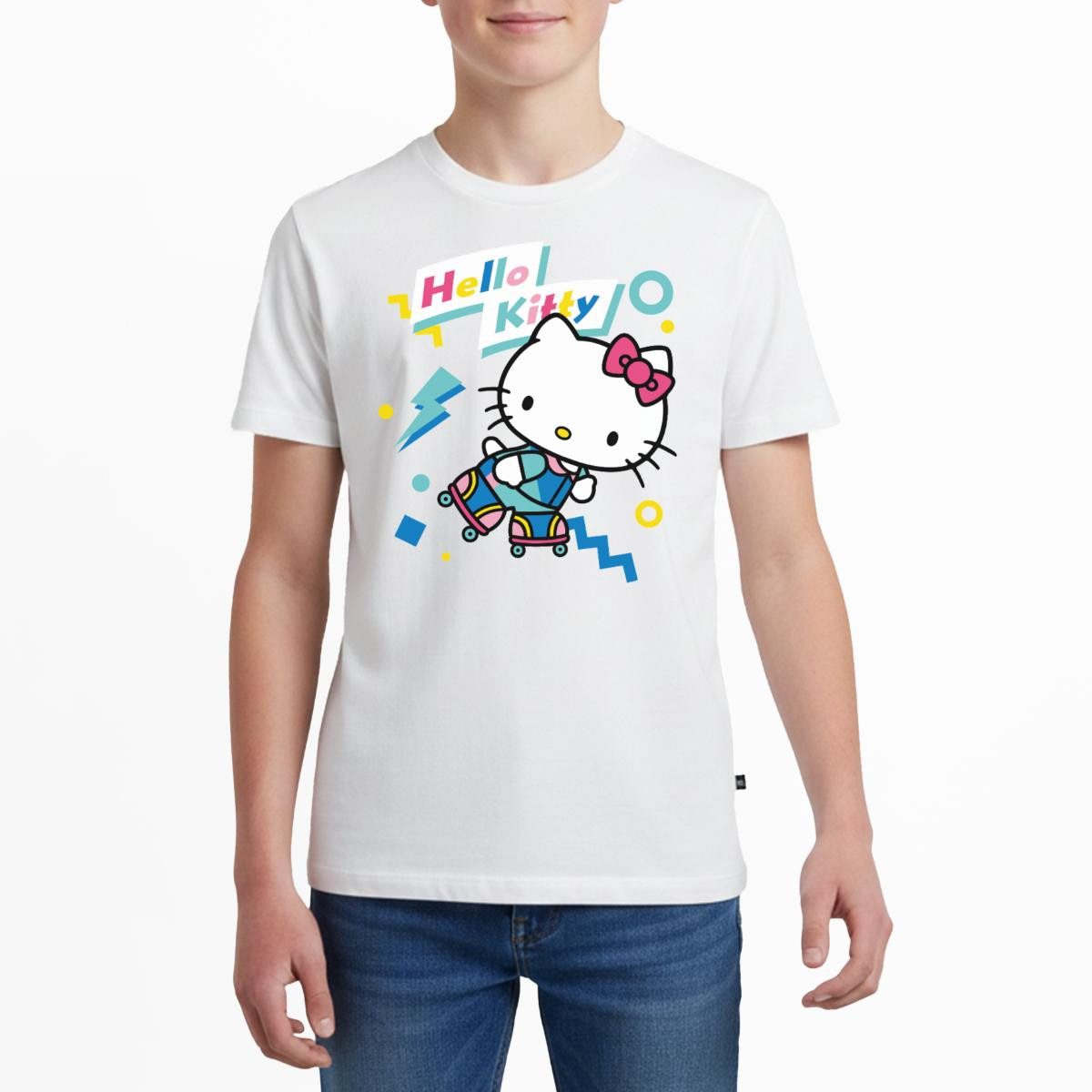 T-Shirt Hello Kitty 90er Stil Mit Rollschuhen Teenager Premium T-Shirt
