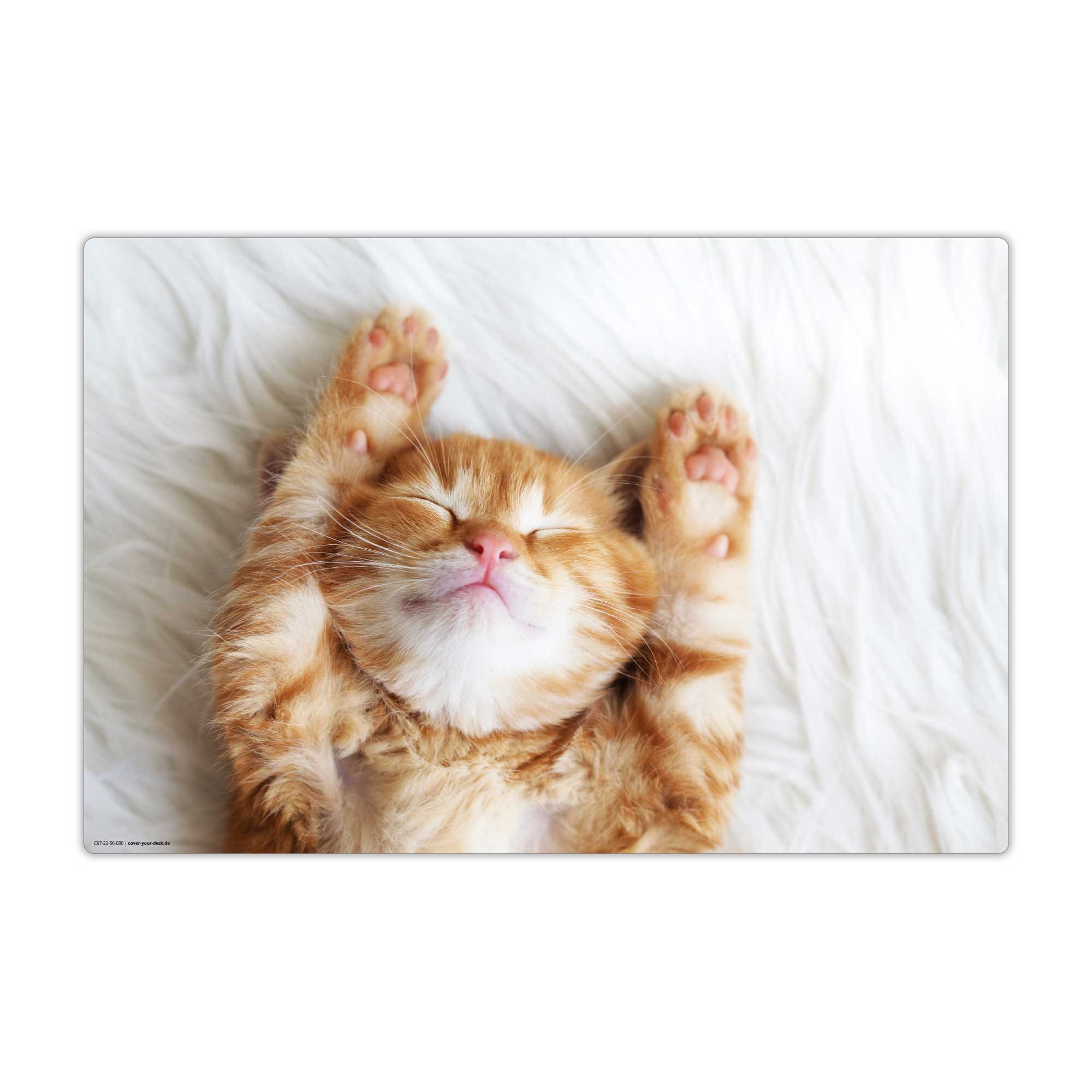 cover-your-desk.de Schreibtischunterlage abwaschbar - Süßes Katzenbaby - aus premium Vinyl - Made in Germany, (1 tlg)