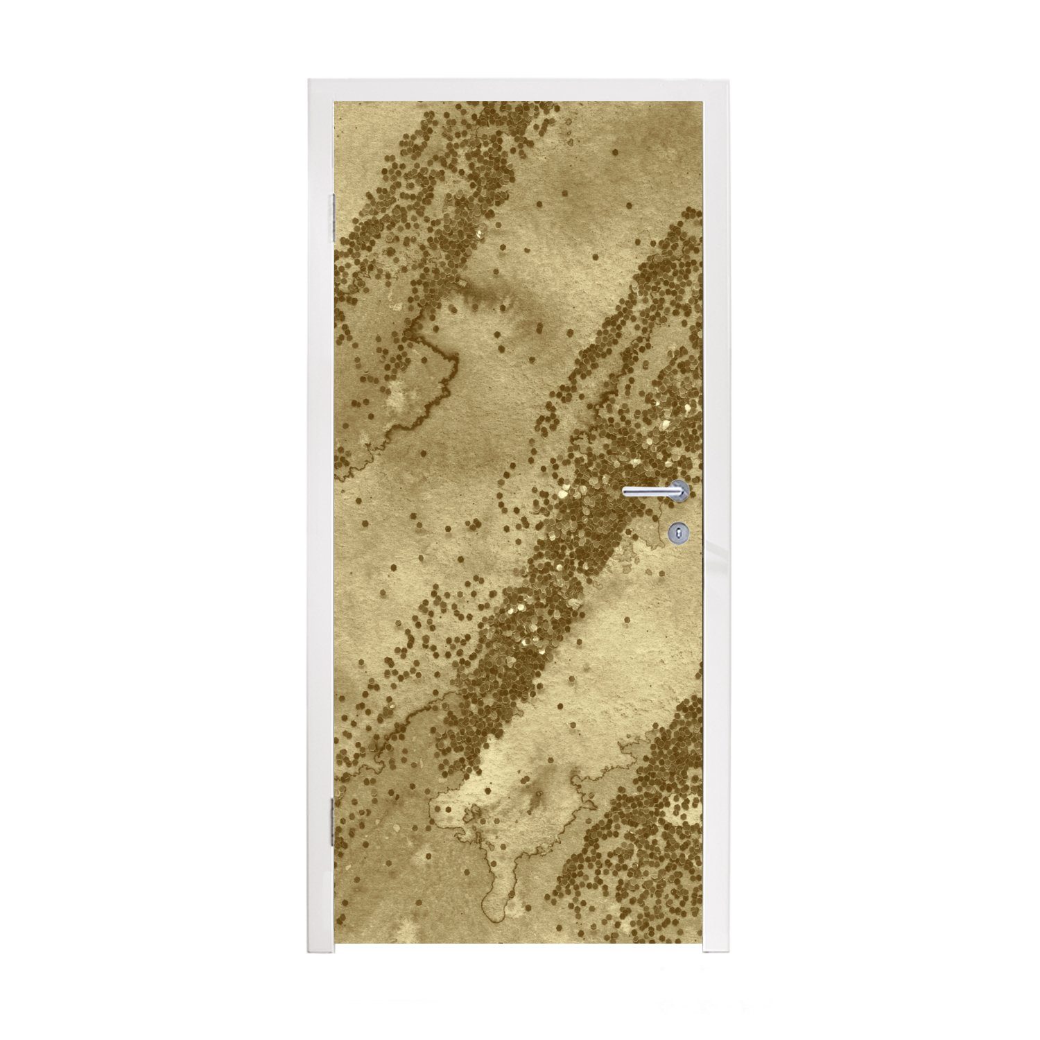 Glitter (1 Matt, MuchoWow - - Gold Tür, für St), Türaufkleber, Fototapete bedruckt, Türtapete cm Abstrakt, 75x205