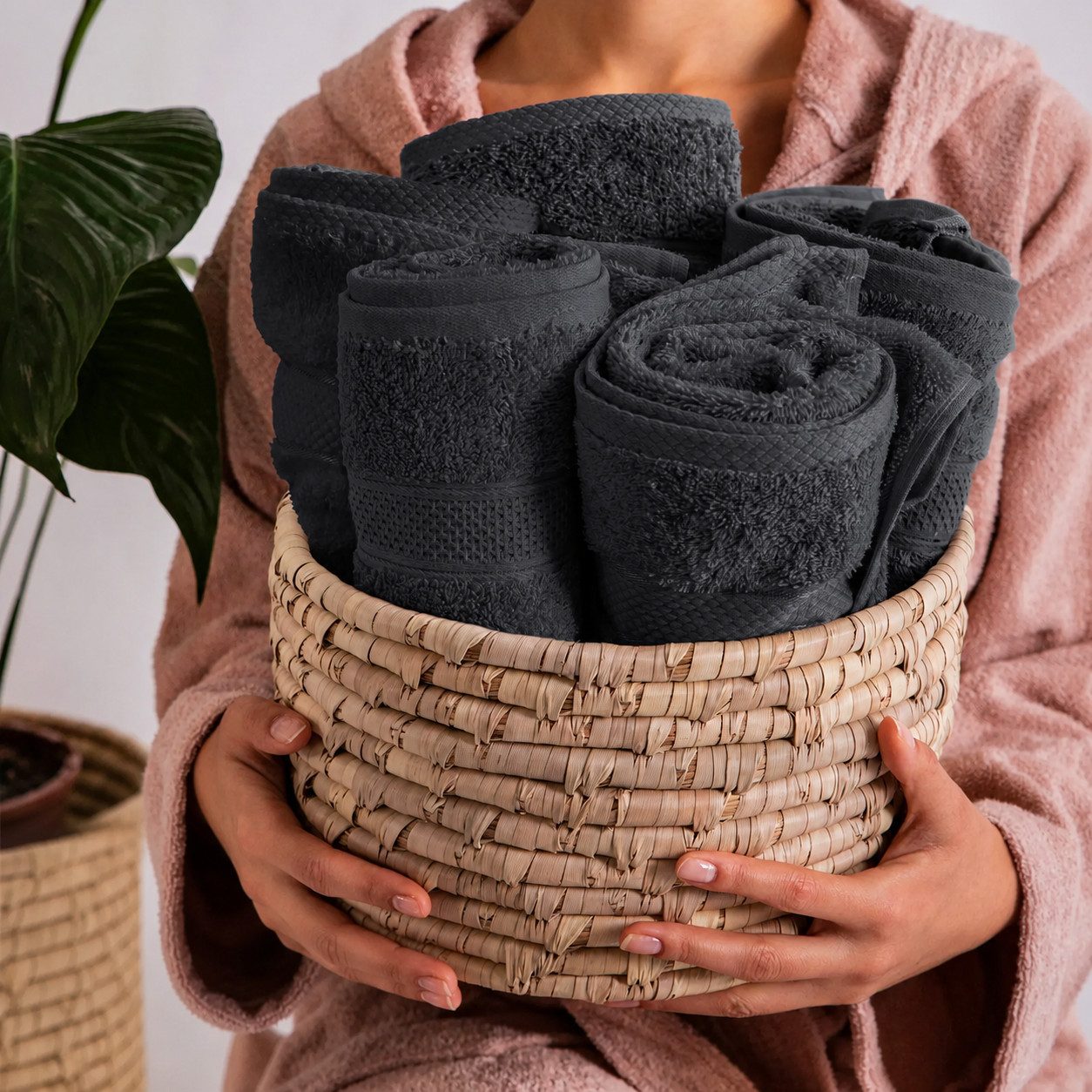 Komfortec Handtuch Set 8x Handtuch & Badetuch Set - 4er 50x100 + 4er 70x140 cm, Frottee (Set, 8-St), 100% Baumwolle, 470 g/m2, mit Bordüre, Weich & Saugstark – Bild 4 von 5