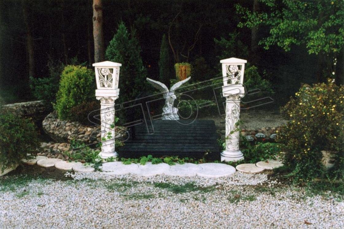JVmoebel Skulptur Sockel Stell Platte Garten Terrassen Stand Platten