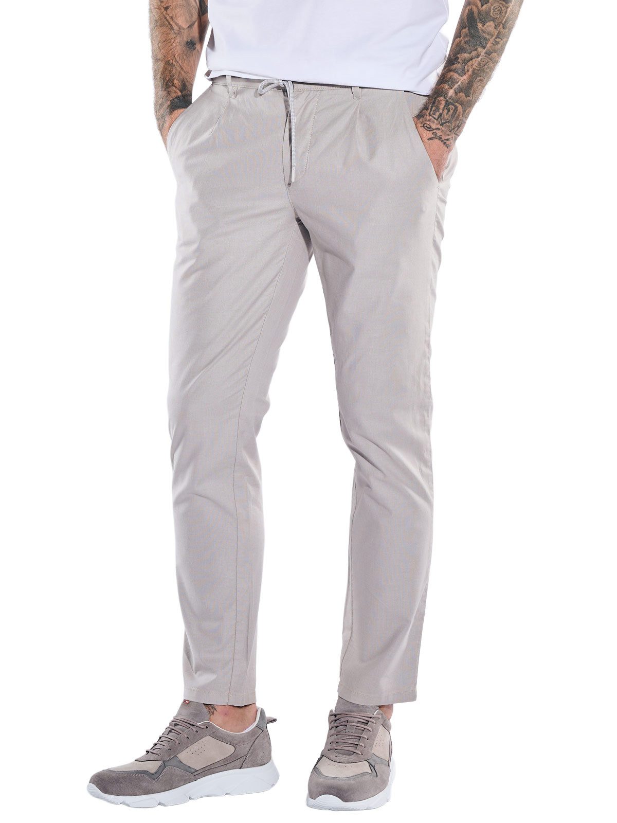 emilio adani Chinohose Herren Chino straight, Naturweiss