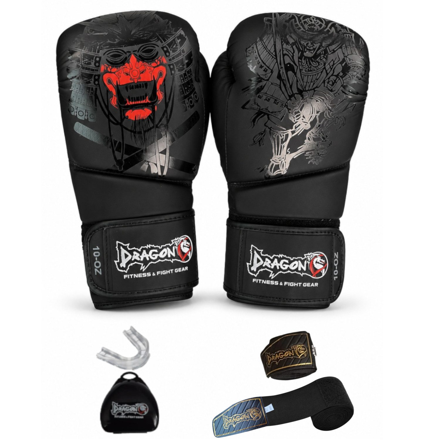 DragonDo Boxhandschuhe Yakuza Boxhandschuhe Set inkl. Bandagen & Mundschutz