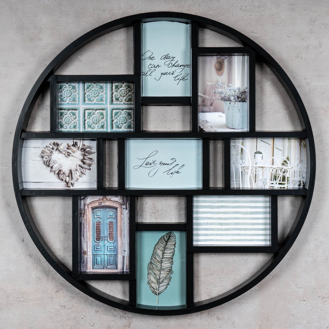 Levandeo® Bilderrahmen Collage, Bilderrahmen D55cm Collage 9 Fotos 10x15cm günstig online kaufen