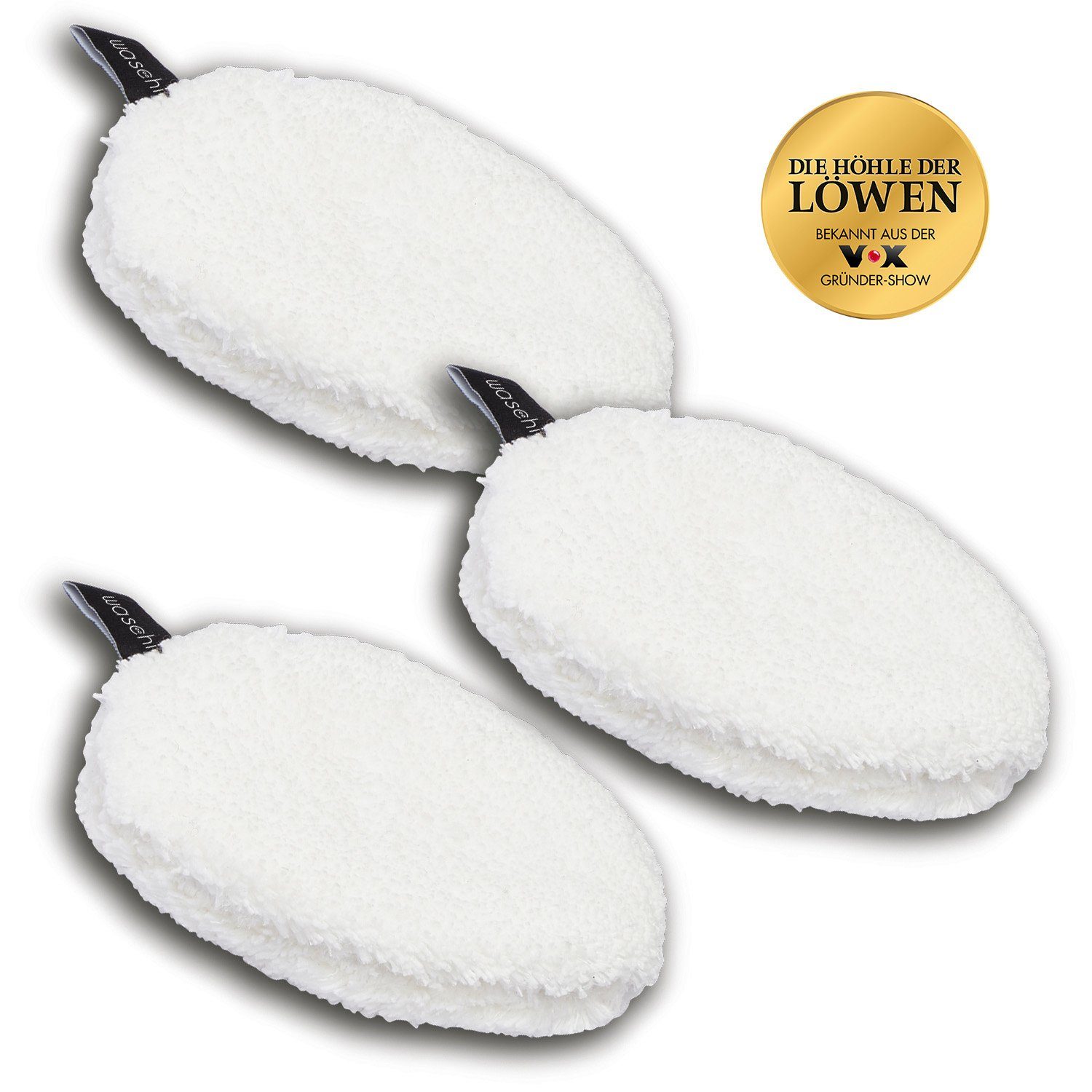 waschies Gesichtsreinigungsschwamm, Abschmink-Pads 3er Set weiß Make Up Entferner waschbar Reinigung Waschies Waschpads Abschmink Tuch