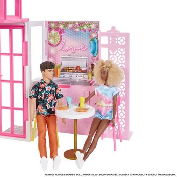 Barbie Puppenhaus klappbar inkl. Puppe (blond) und Zubehör, zum Mitnehmen; klappbar