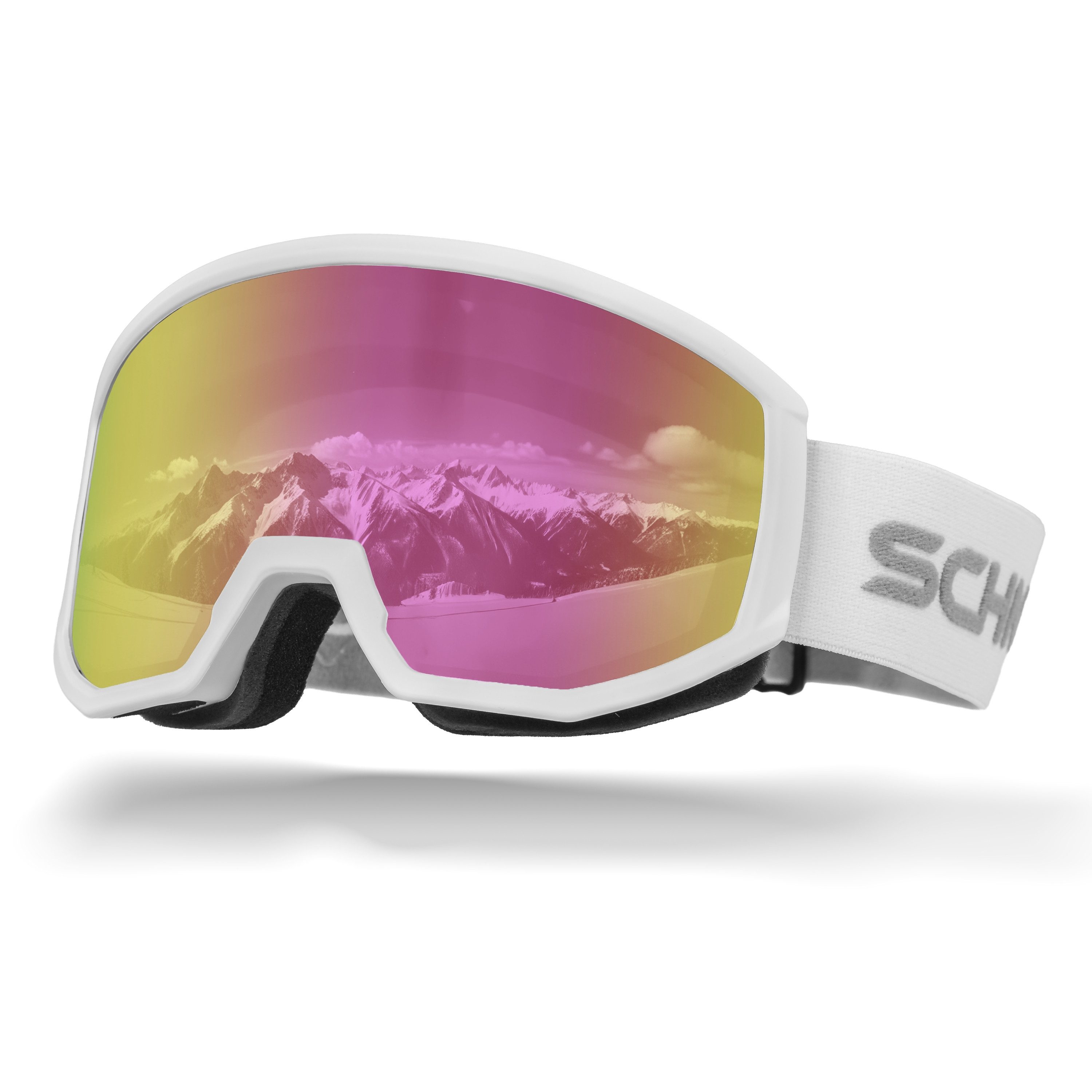 Sportbrille Schnorr Skibrille Luchs Pink (S2), Full REVO, Anti-Fog, UV400