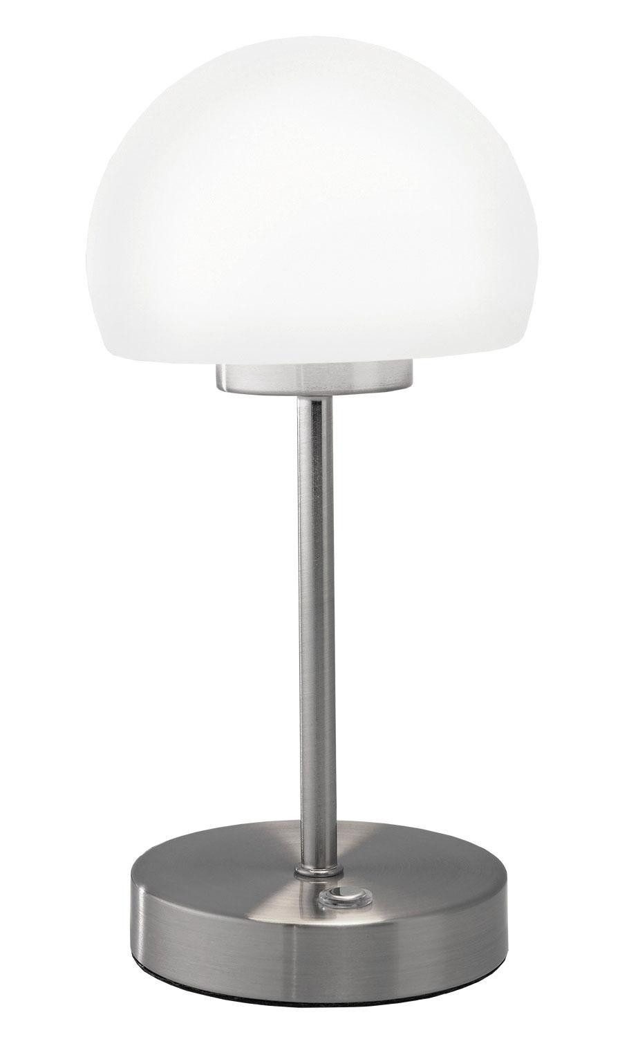 casa NOVA LED Tischleuchte CORBY, Silberfarben, Weiß, Nickel, Dimmfunktion, LED fest integriert, Warmweiß, 3-Stufen Touchdimmer, H 29 cm