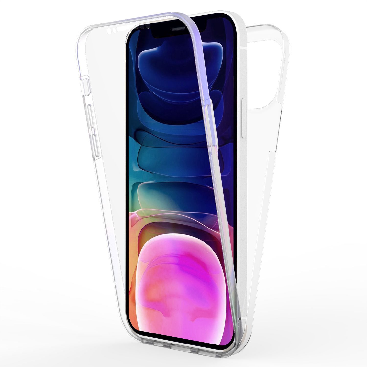 Nalia Smartphone-Hülle Apple iPhone 13 Pro Max 17 cm (6,7 Zoll), Klare 360 Grad Hülle / Rundumschutz / Transparent / Displayschutz Case