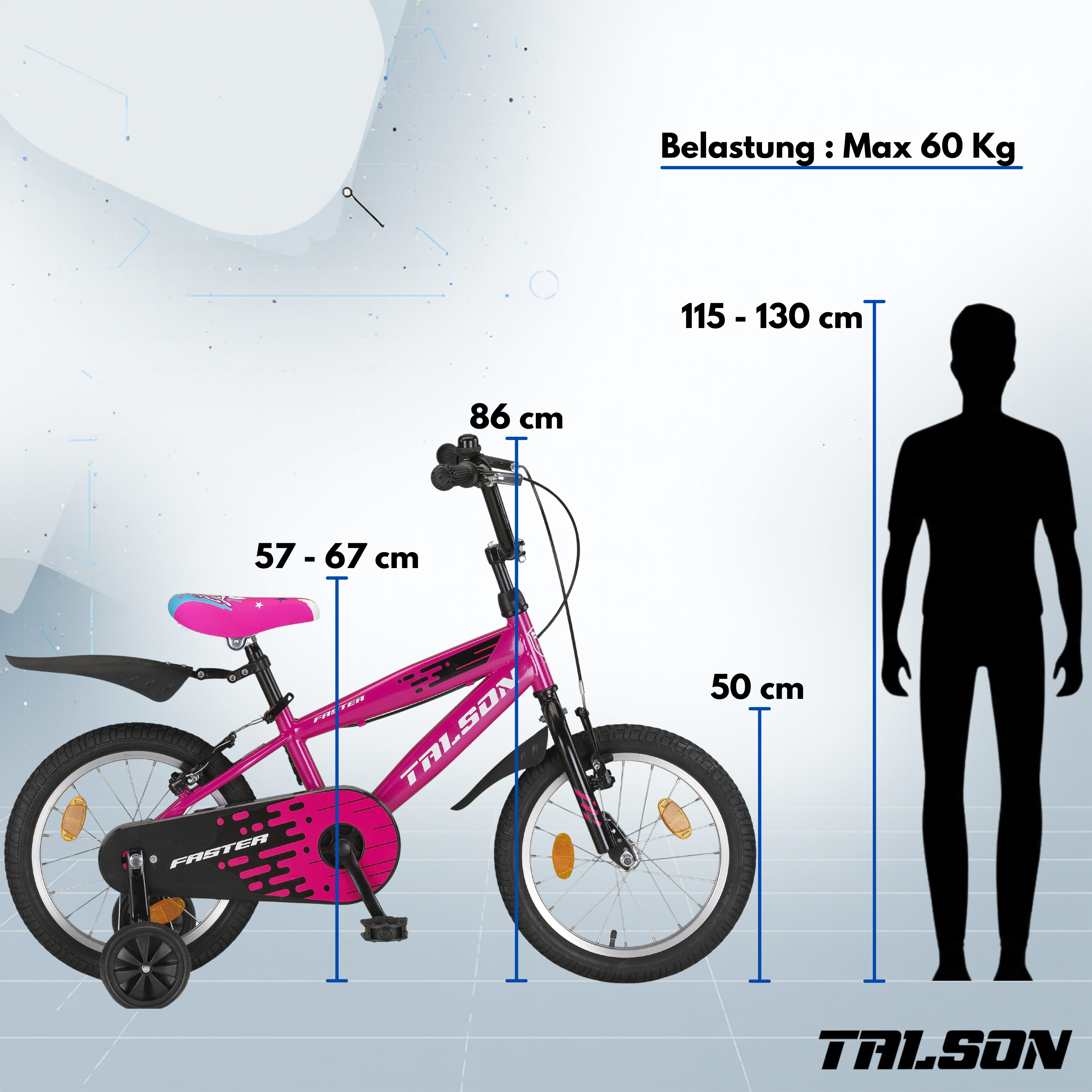 Talson Kinderfahrrad 20 Zoll Single Speed, inkl. Kettenschutz, Seitenständer und Zubehör Rosa