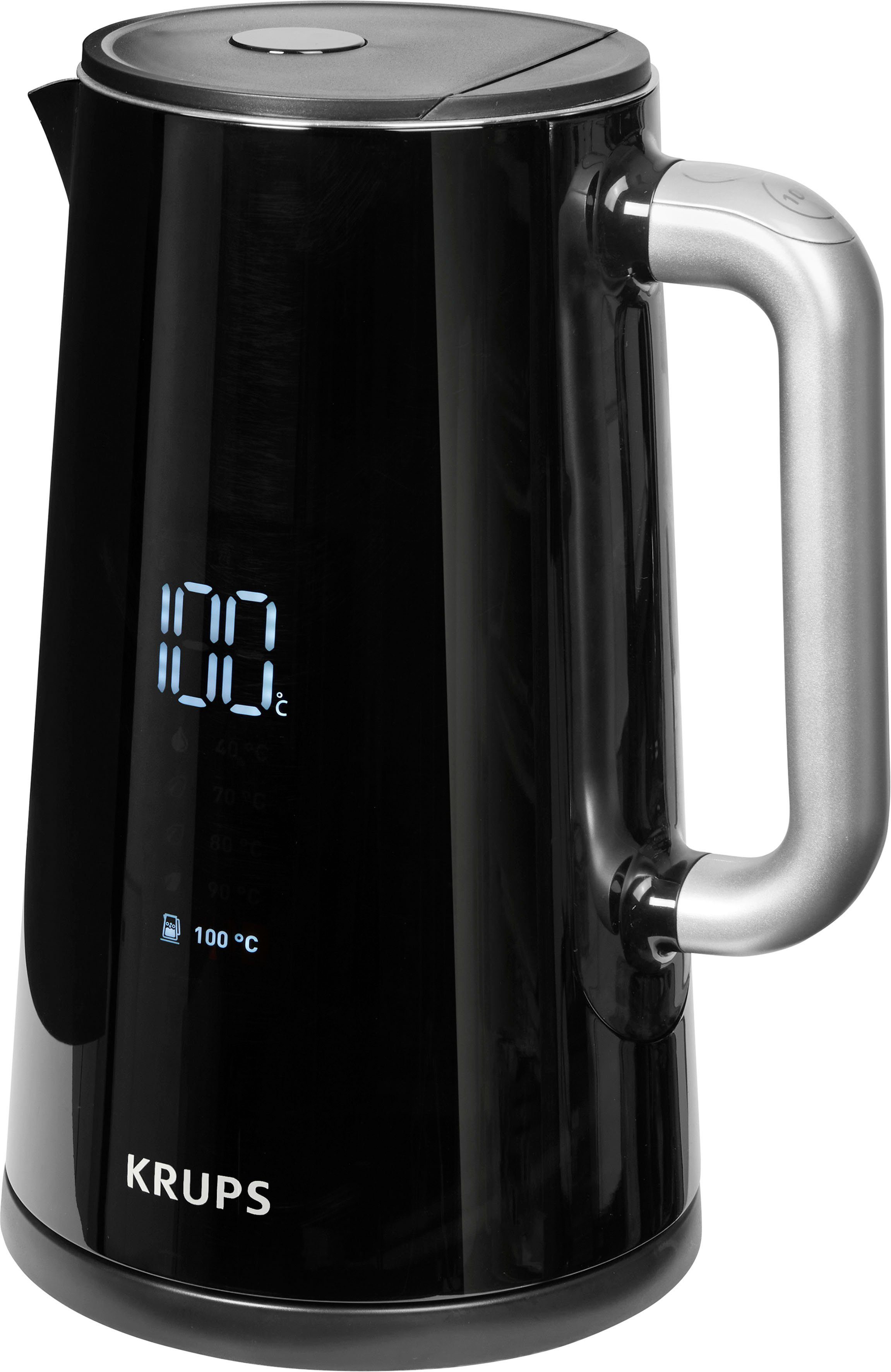 Krups Елктрочайники BW8018 Smart'n Light, 1,7 l, 1800 W, Digitalanzeige, 5 Temperaturstufen, 360°-Sockel, Abschaltautomatik