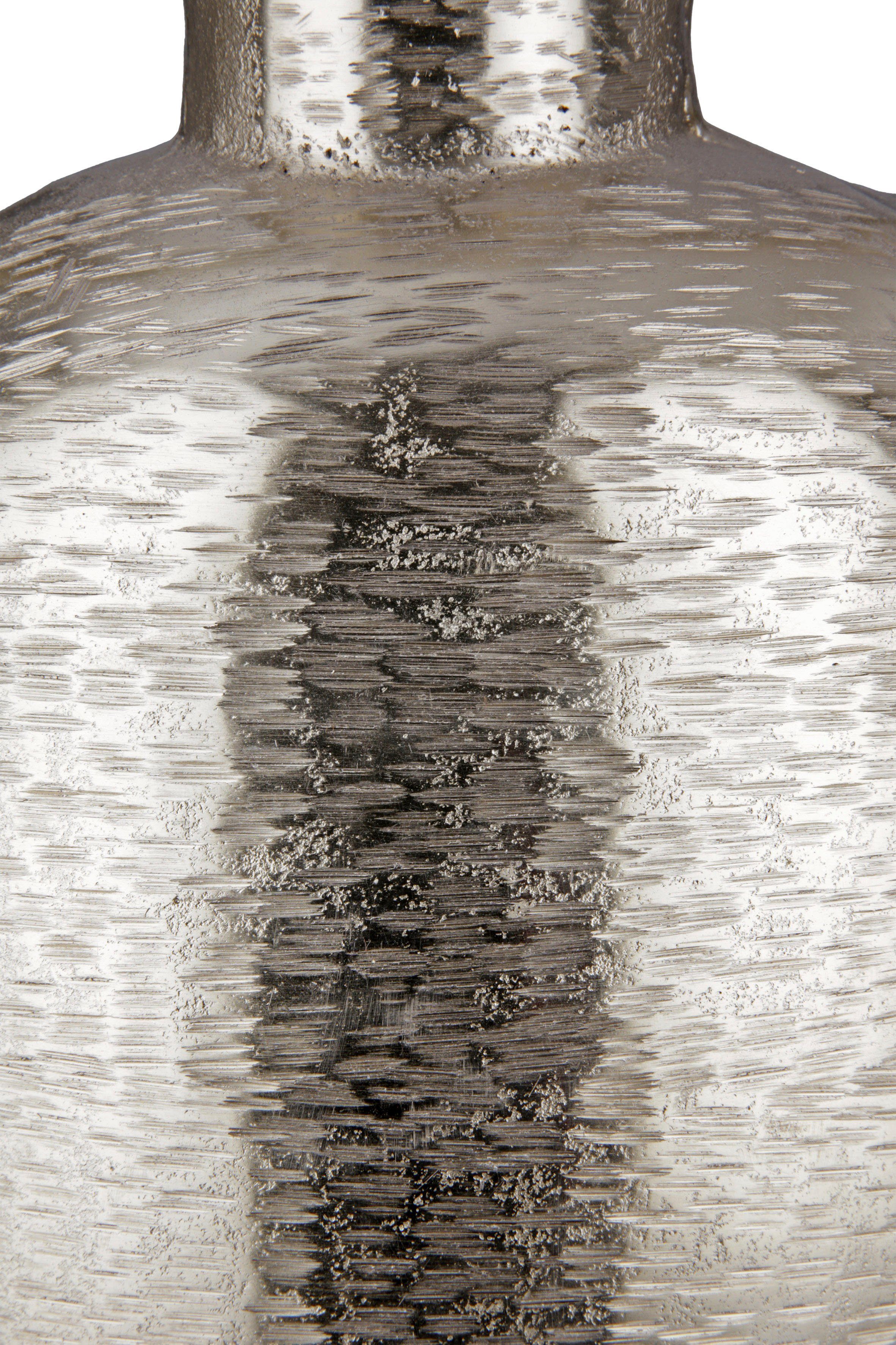 Lola, Aluminium, Krugform, GILDE Dekovase aus Vase mit cm ca. (1 in Oberflächenstruktur, Höhe St), Tischvase geritzter 46