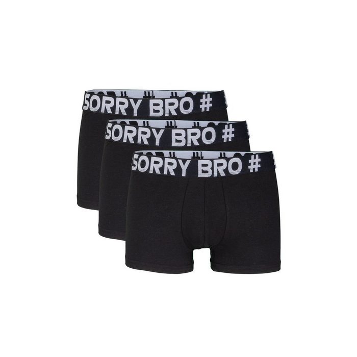 #SorryBro Boxershorts Herren Boxershorts (3er Pack) Einfarbige - Black Basic Unterwäsche (S-XXL) (3er-Pack)