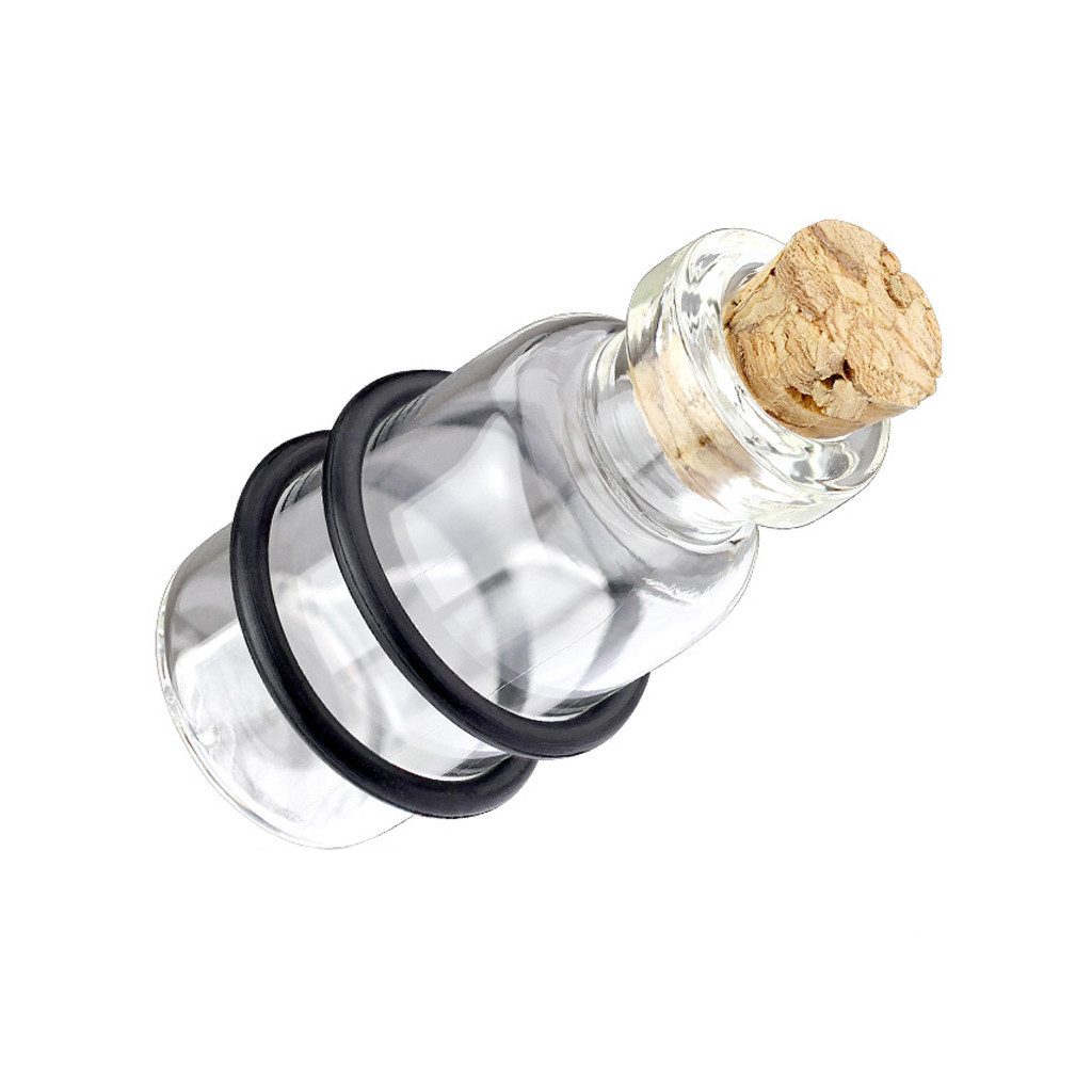 Taffstyle Plug Glas Ohr Plug Piercing Glas Flasche mit Silikon O-Ringe Korken 12mm, Picture Gewinde Ohr Ohrpiercing Ear Flesh Plug Piercing Damen Herren