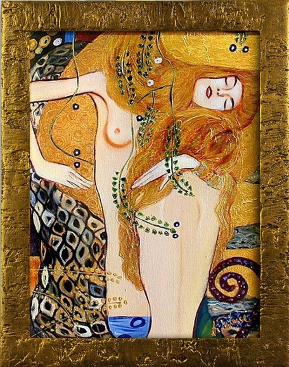 JVmoebel Gemälde Gustav Klimt »G15495«, jedes Bild ein Unikat, handgearbeitet
