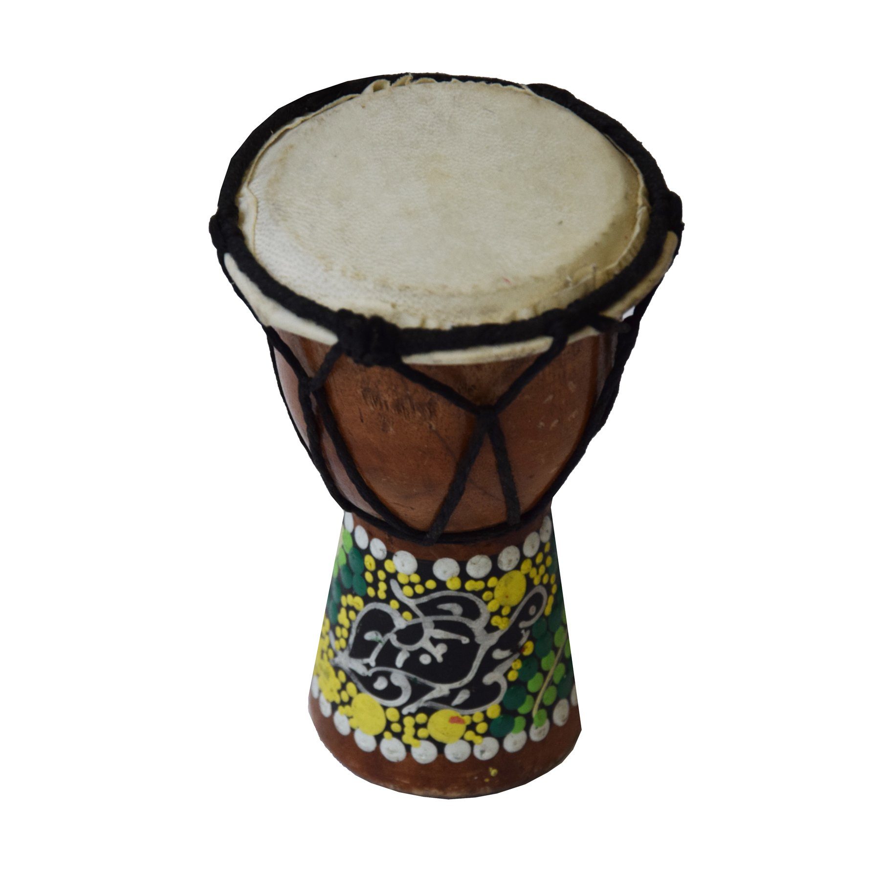 SIMANDRA Trommel Djembe bemalt, Dot Painting Handarbeit