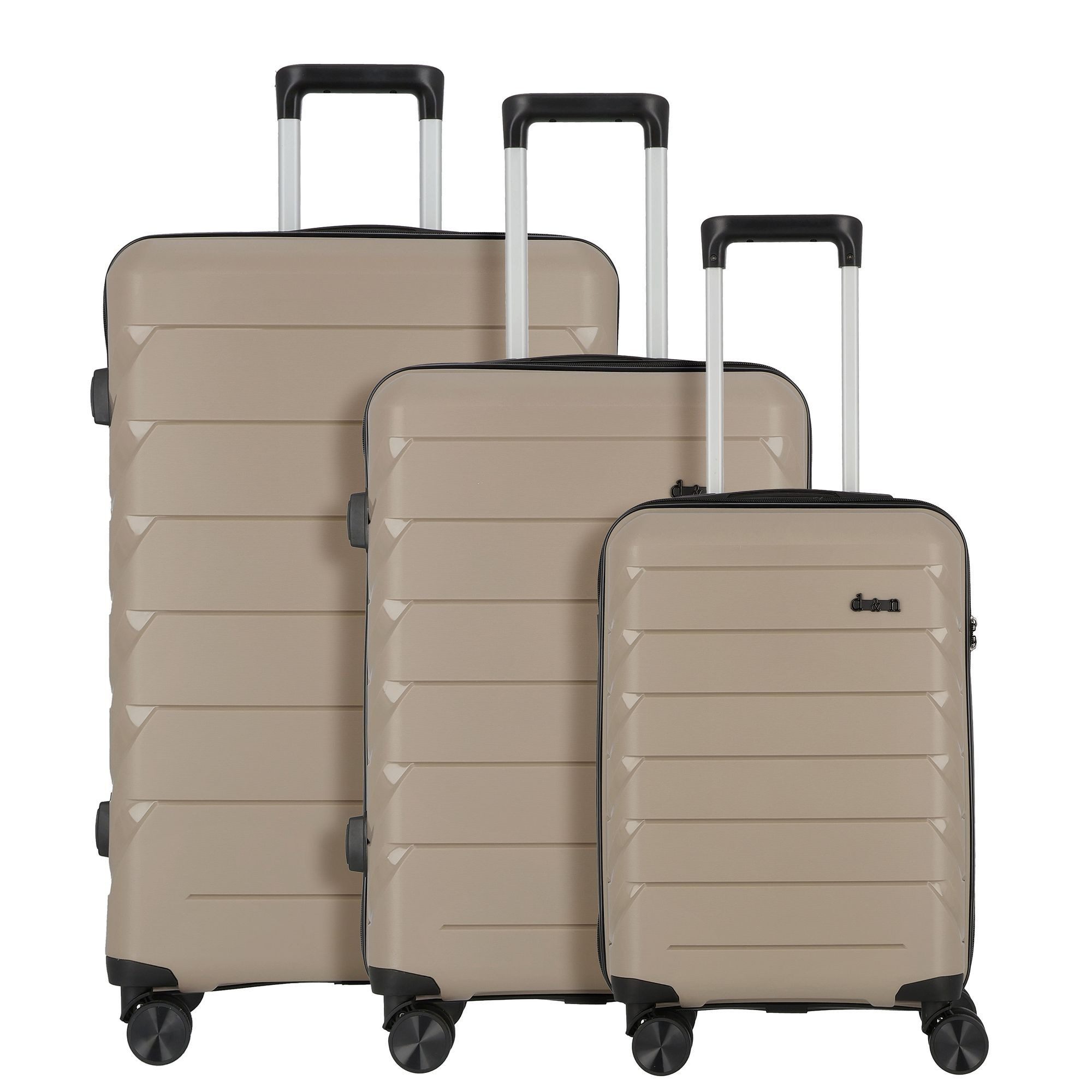 D&N Trolleyset Travel Line, 4 Rollen, (3-teilig, 3 tlg), Polypropylen