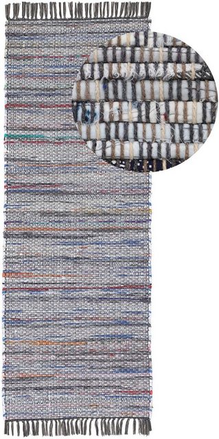 Läufer »Kelim Chindi«, carpetfine, rechteckig, Höhe 6 mm, Flachgewebe Wendeteppich mit Fransen, Wohnzimmer-Otto