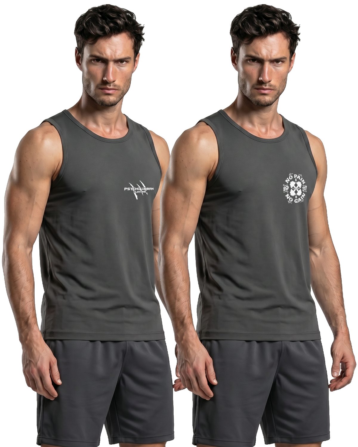 Psycho Urban Tanktop (Spar-Set, 2er Pack) mit Printaufdruck aus Baumwolle