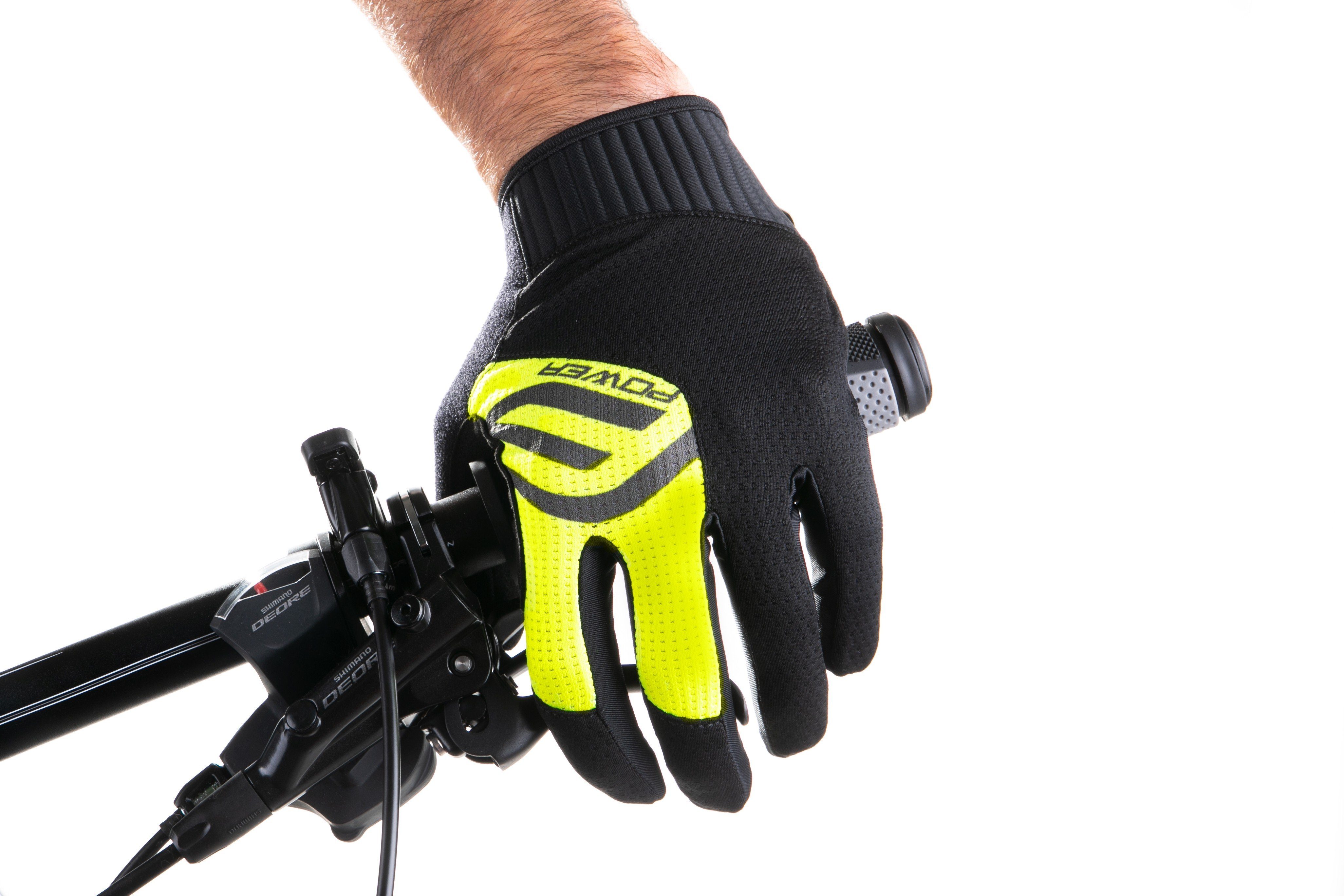 FORCE Fahrradhandschuhe plus °C +15 gelb-schwarz FORCE MTB Handschuhe POWER