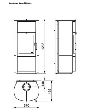 HARK Kaminofen Keno ECOplus, Meteor-schwarz, 7 kW, Zeitbrand