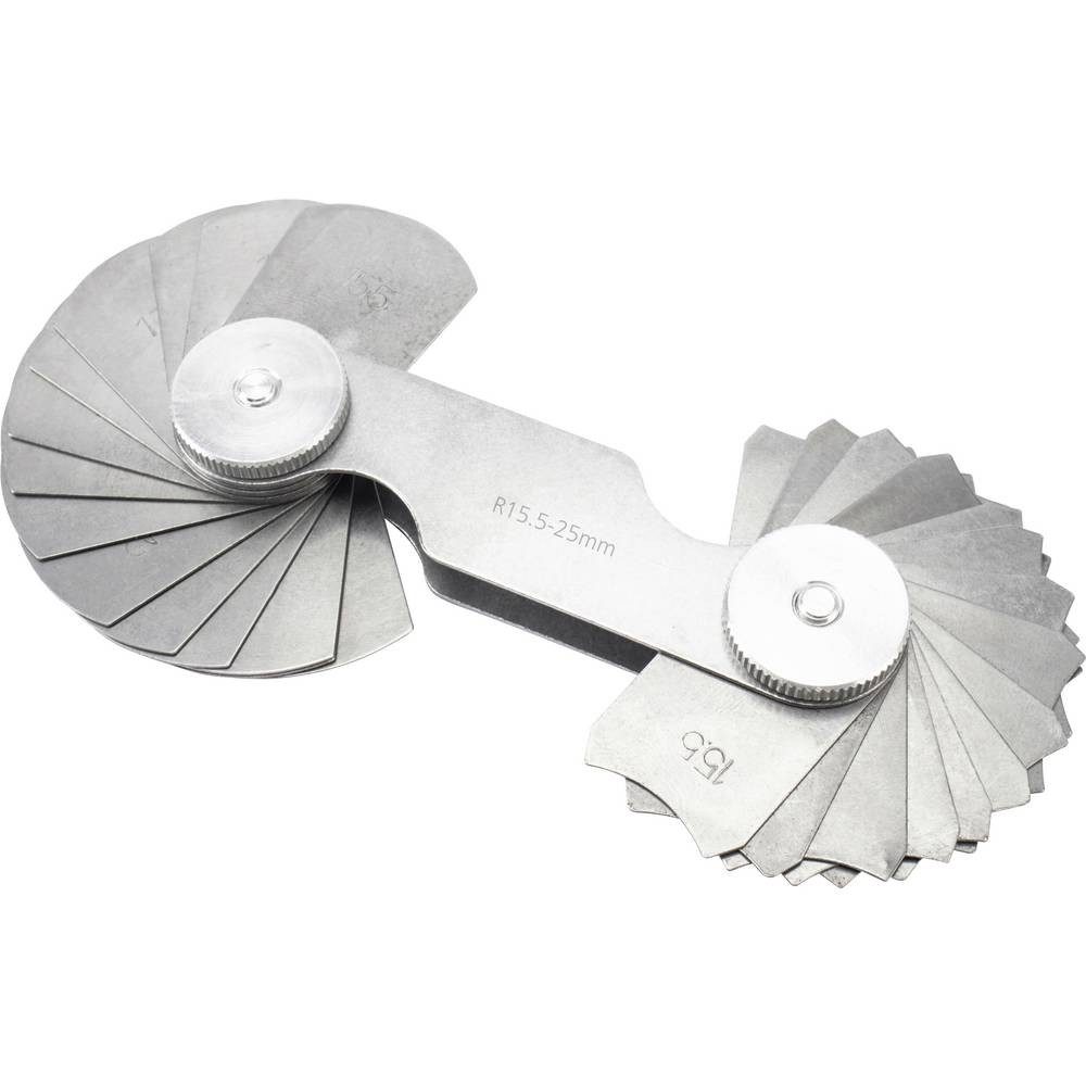 Fühlerlehre Radiuslehre metrisch, 1.0–7.0 mm, 17+17 Klingen