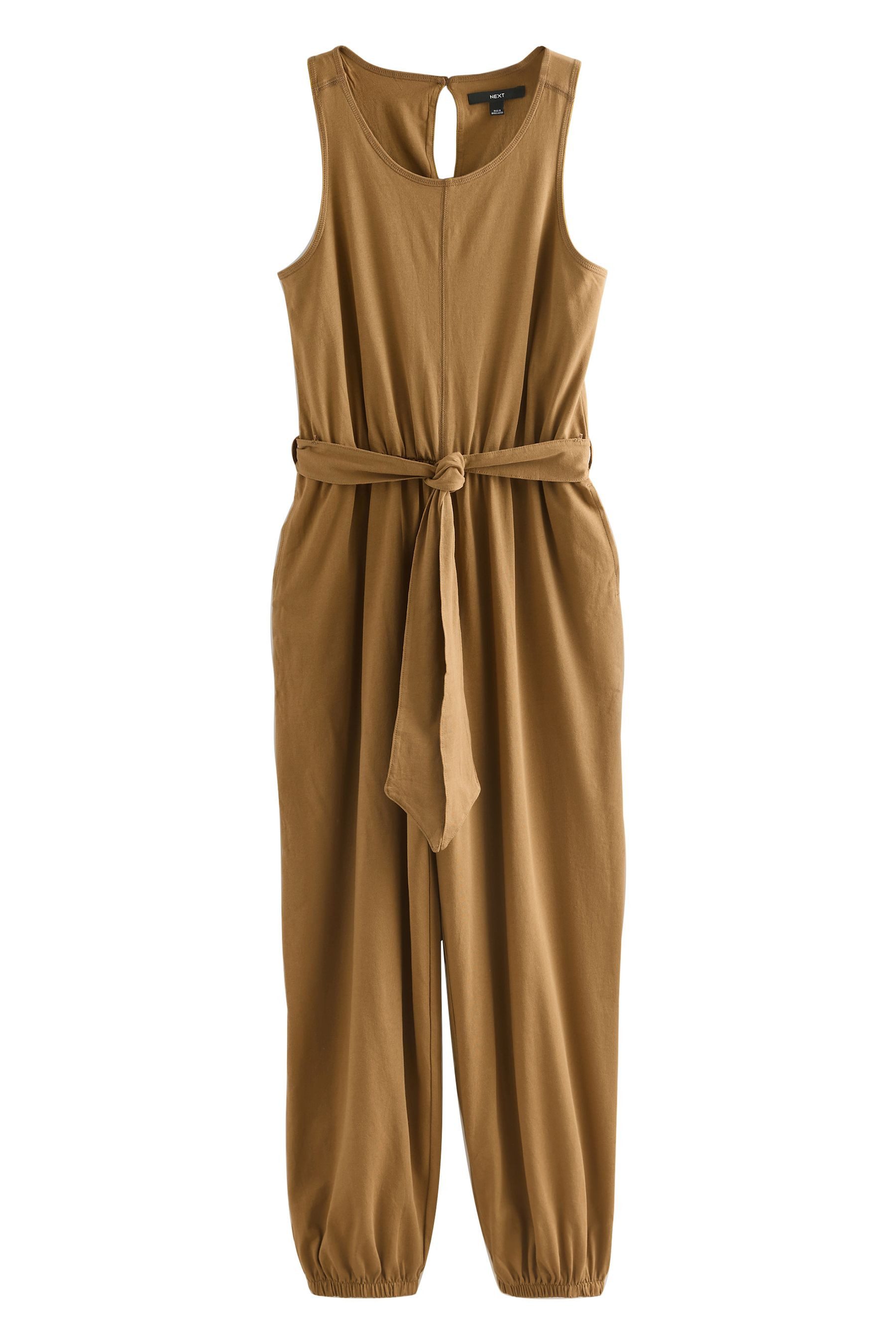 Next Jumpsuit Ärmelloser Jersey-Jumpsuit mit Bindeschleife günstig online kaufen