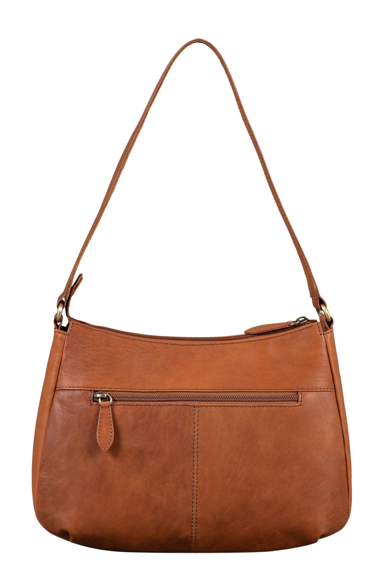 Benthill Handtasche Damen Echt Leder Damentasche Schultertasche Vintage Umhängetasche, Reißverschlussfach