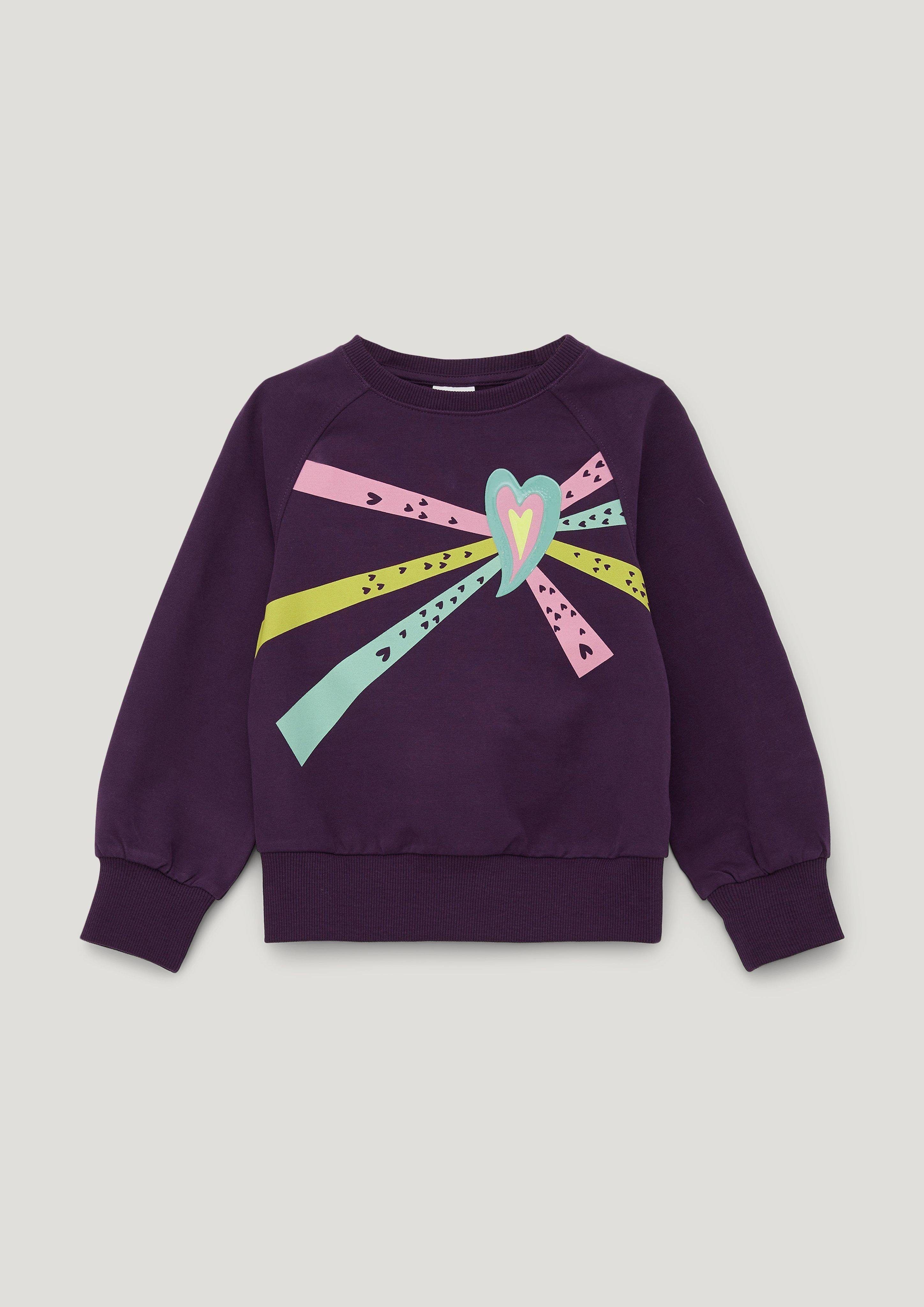 s.Oliver Sweatshirt Sweatshirt mit glänzendem Frontprint lila | Sweatshirts