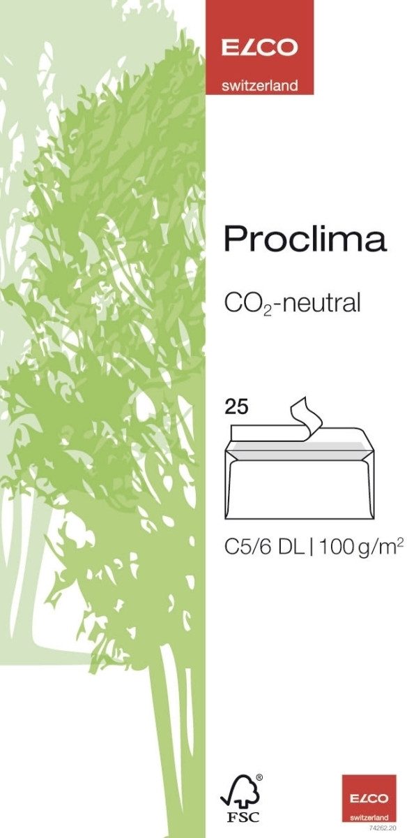 Briefumschlag Briefumschläge Proclima Box C5/6 weiß Recycling Haftklebung Papier 100