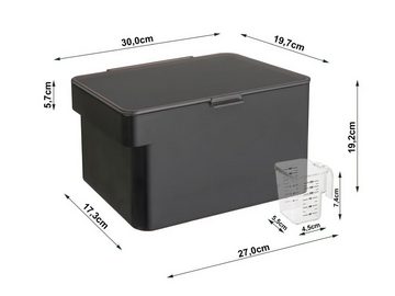 Yamazaki Futterbehälter "Tower" Futterbox mit Dosierbecher, Kunststoff, Aufbewahrung für Trockenfutter, Box für 3,5kg, luftdicht verschließbar