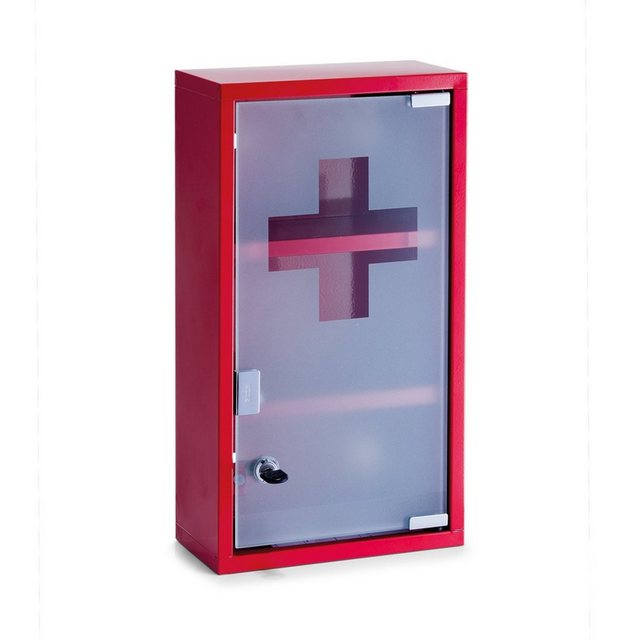 Zeller Present Ablageregal “Medizinschrank”, Metall, rot, 25 x 12 x 45 cm