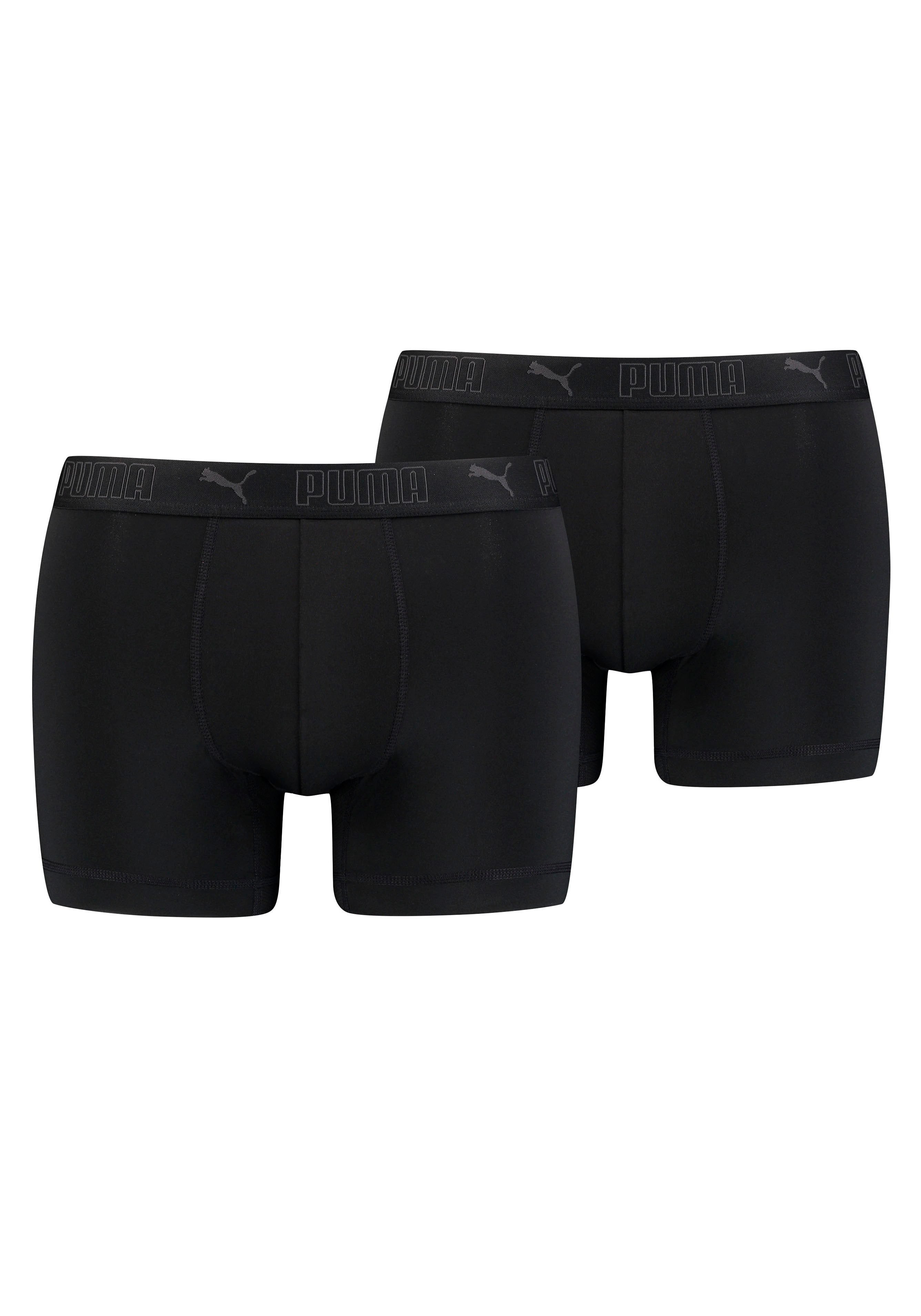 PUMA Boxershorts PUMA MEN SPORT MICROFIBER BOXERS 2P (Packung, 2er Pack) mit Logo-Bund