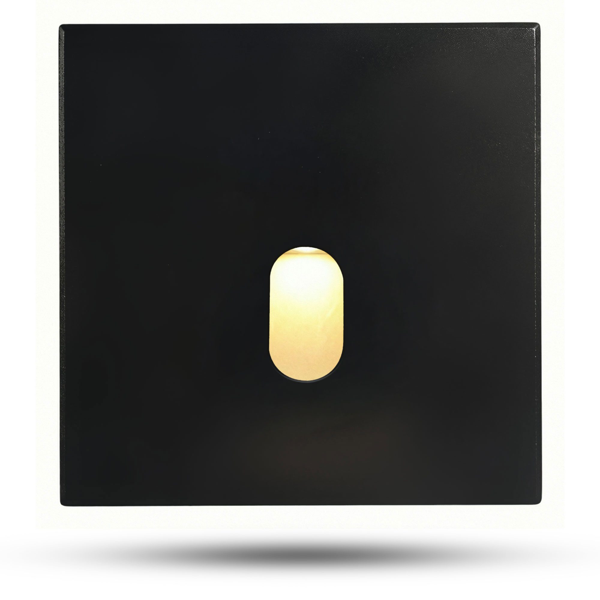 Maxkomfort LED Einbauleuchte - Treppenbeleuchtung Modular mit/ohne Bewegungsmelder - Stufenlicht, ohne Bewegungsmelder, LED fest integriert, 3 Lichtfarben einstellbar - Wandeinbauleuchte Treppe Innen Rund/Eckig