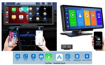 GABITECH 10 Zoll Monitor & Dashcam Kamera Carplay für Auto LKW PKW Wohnmobil Navigationsgerät (Zentraleuropa (19 Länder), Videoaufzeichnung, Sprachsteuerung, Android und Apple, Bluetooth)