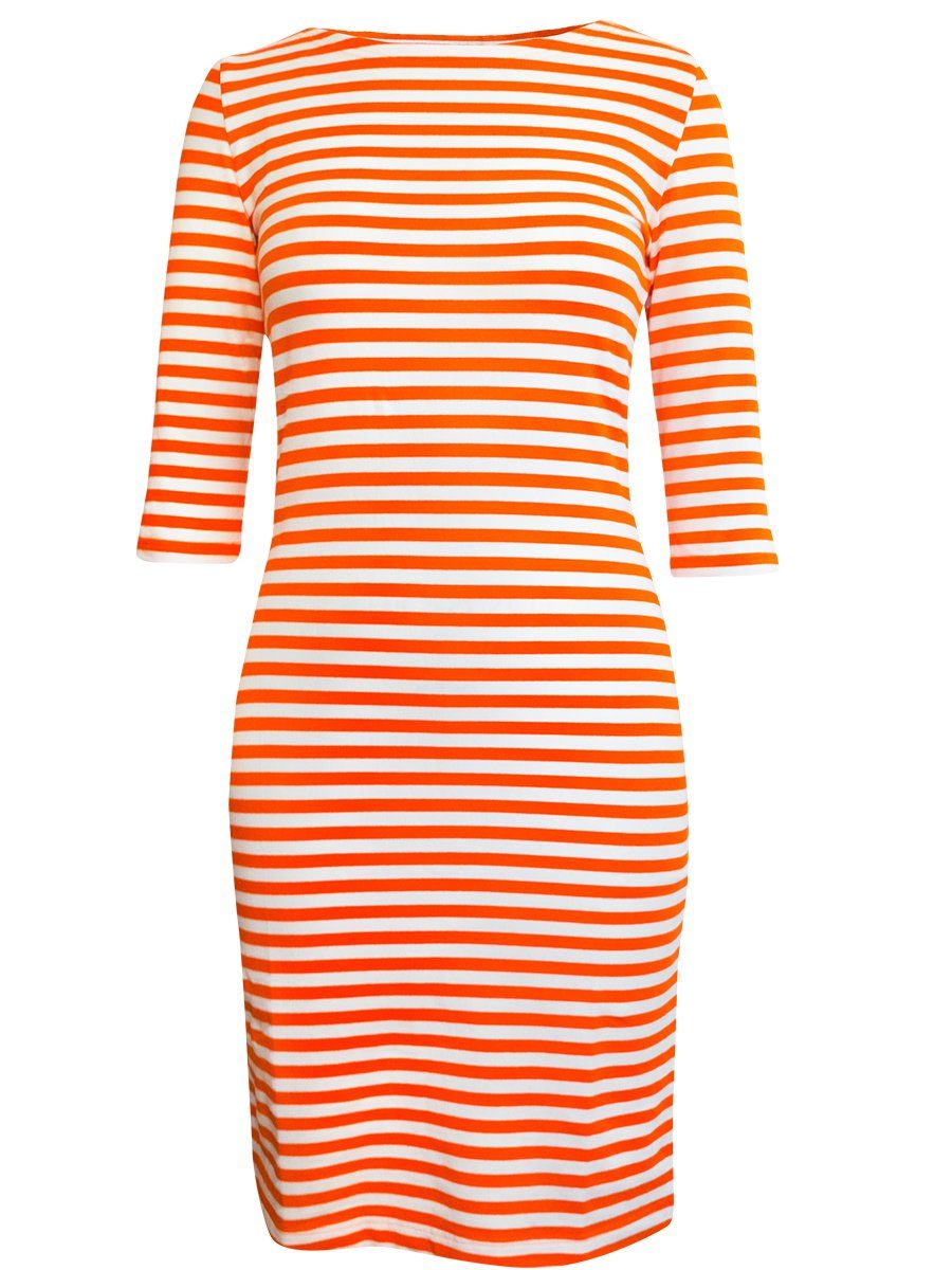 Brigitte von Boch Sommerkleid Kleid Portola orange-weiss
