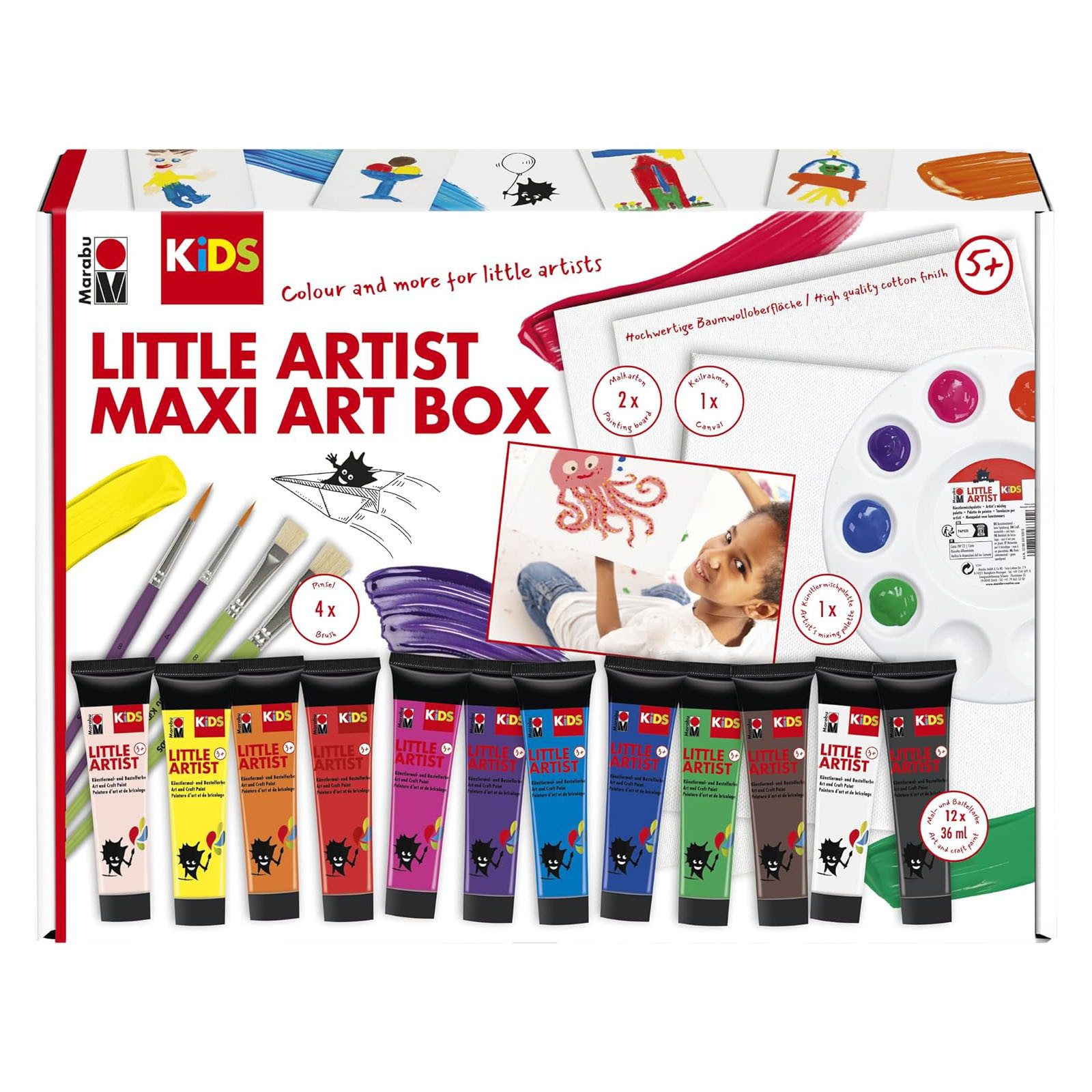 Marabu Acrylfarbe Marabu KiDS Little Artist Maxi Art Box 12x 36ml