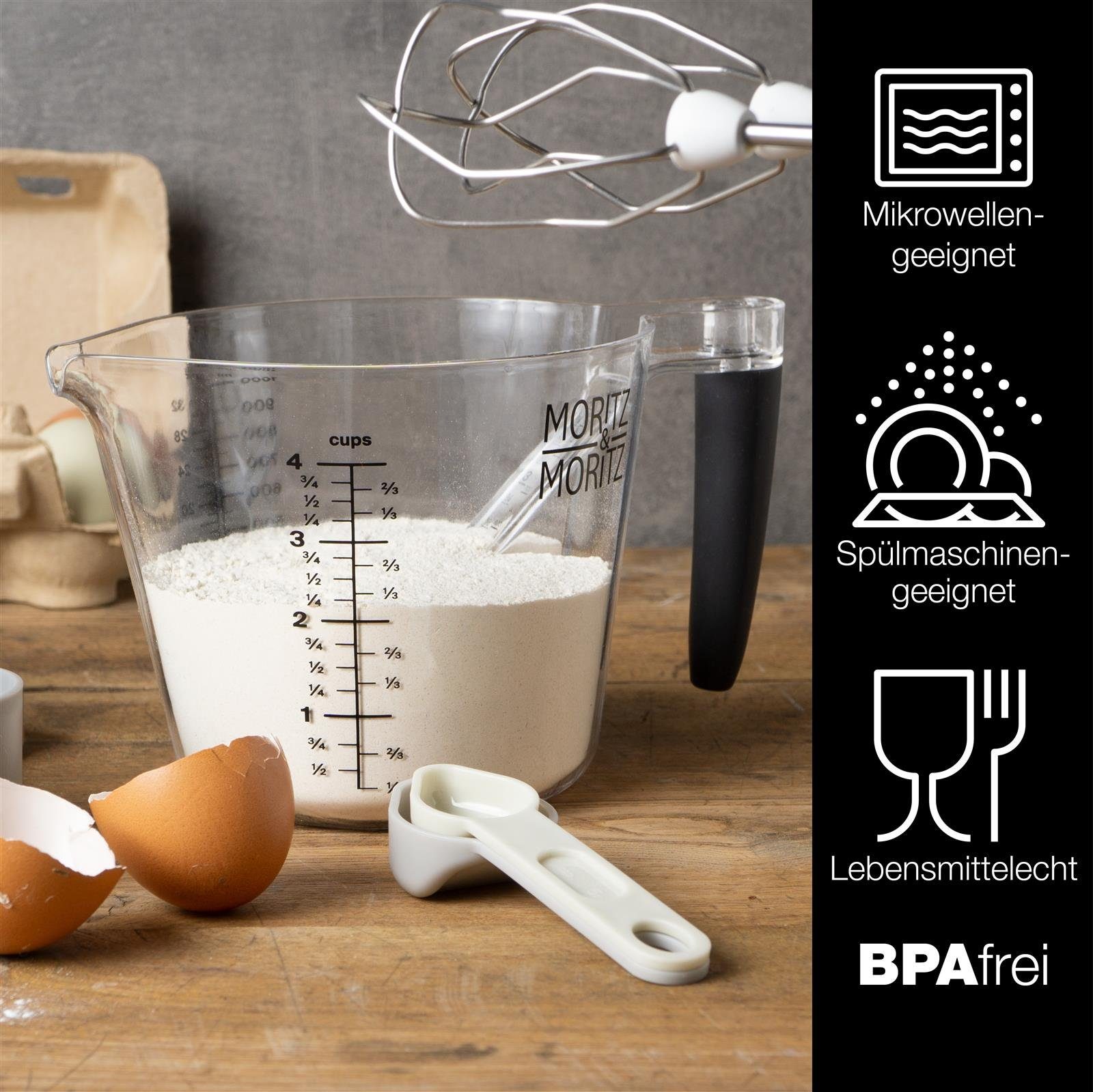 Moritz & Moritz Messbecher Moritz & Moritz Messbecher 1L, Kunststoff, (Set, 5-St)