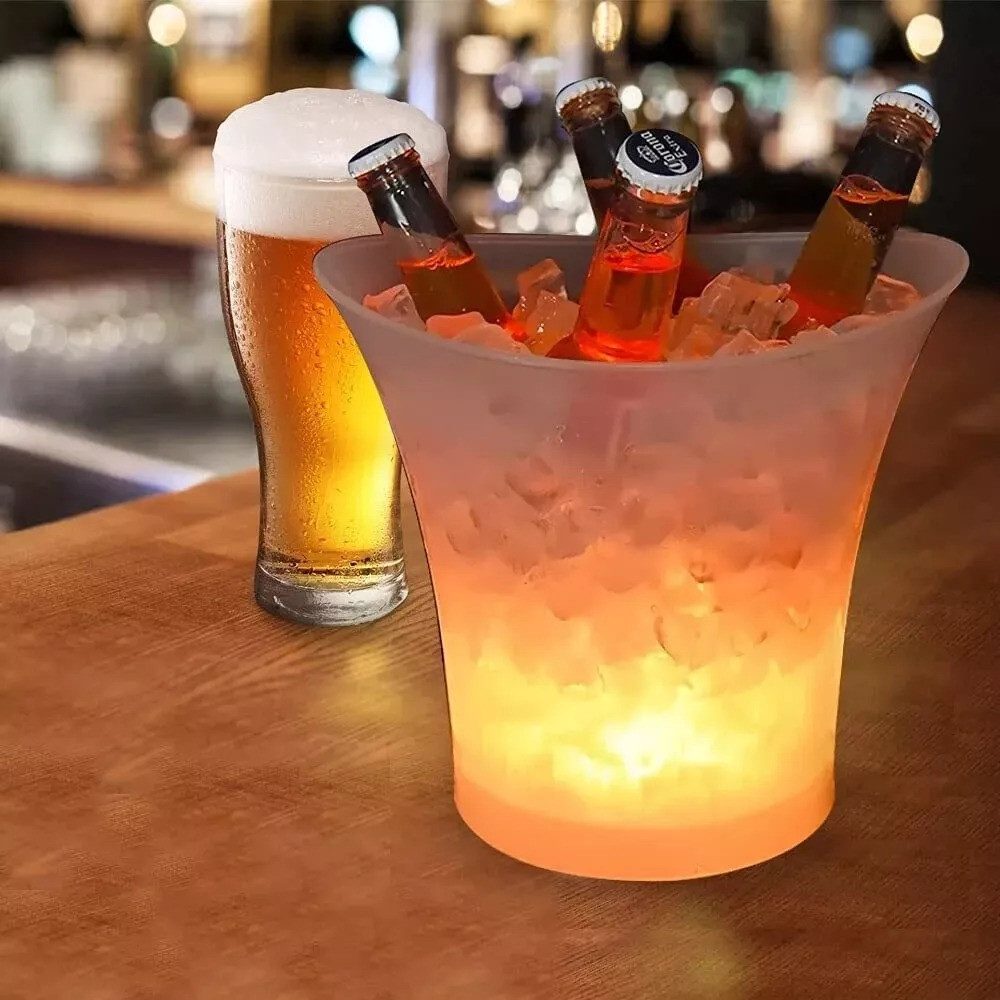 Smad Outdoor-Flaschenkühler DIB-5ATYK-1, 5L LED glühende Eiskübel 7 Farbe ändern Wein Getränke Bar Party – Bild 5 von 5