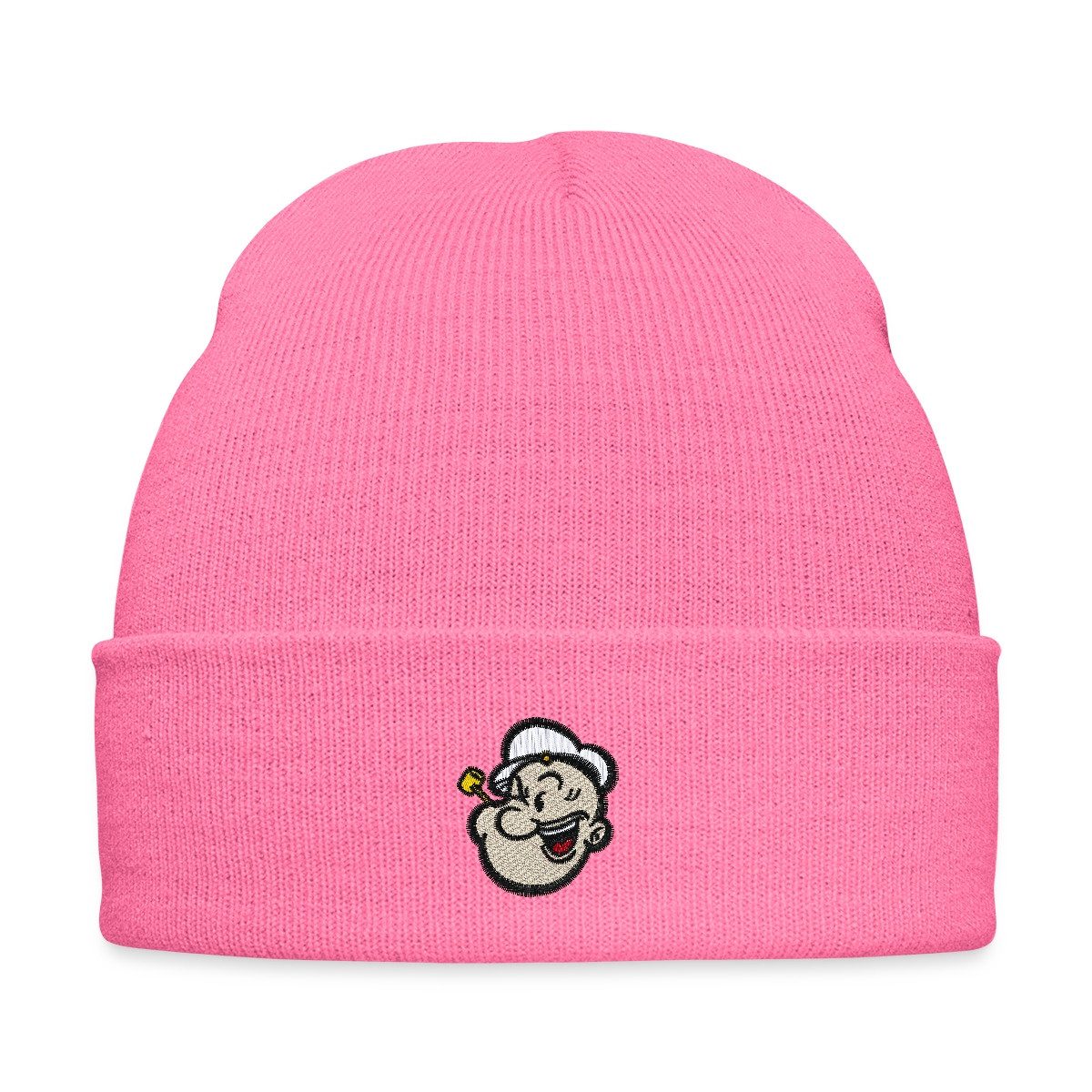 Spreadshirt Beanie Popeye Als Stickmotiv Bestickte Wintermütze (1-St)
