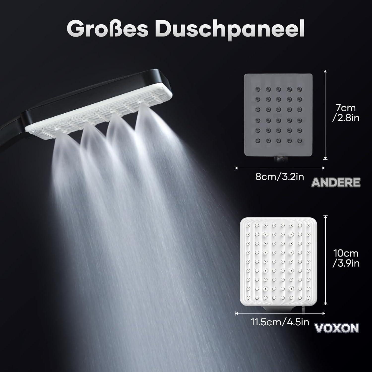 LuxusKollektion Regenduschkopf Duschkopf Handbrause Hochdruck 6 Schwarz Duschkopf mit Schlauch 1.6m