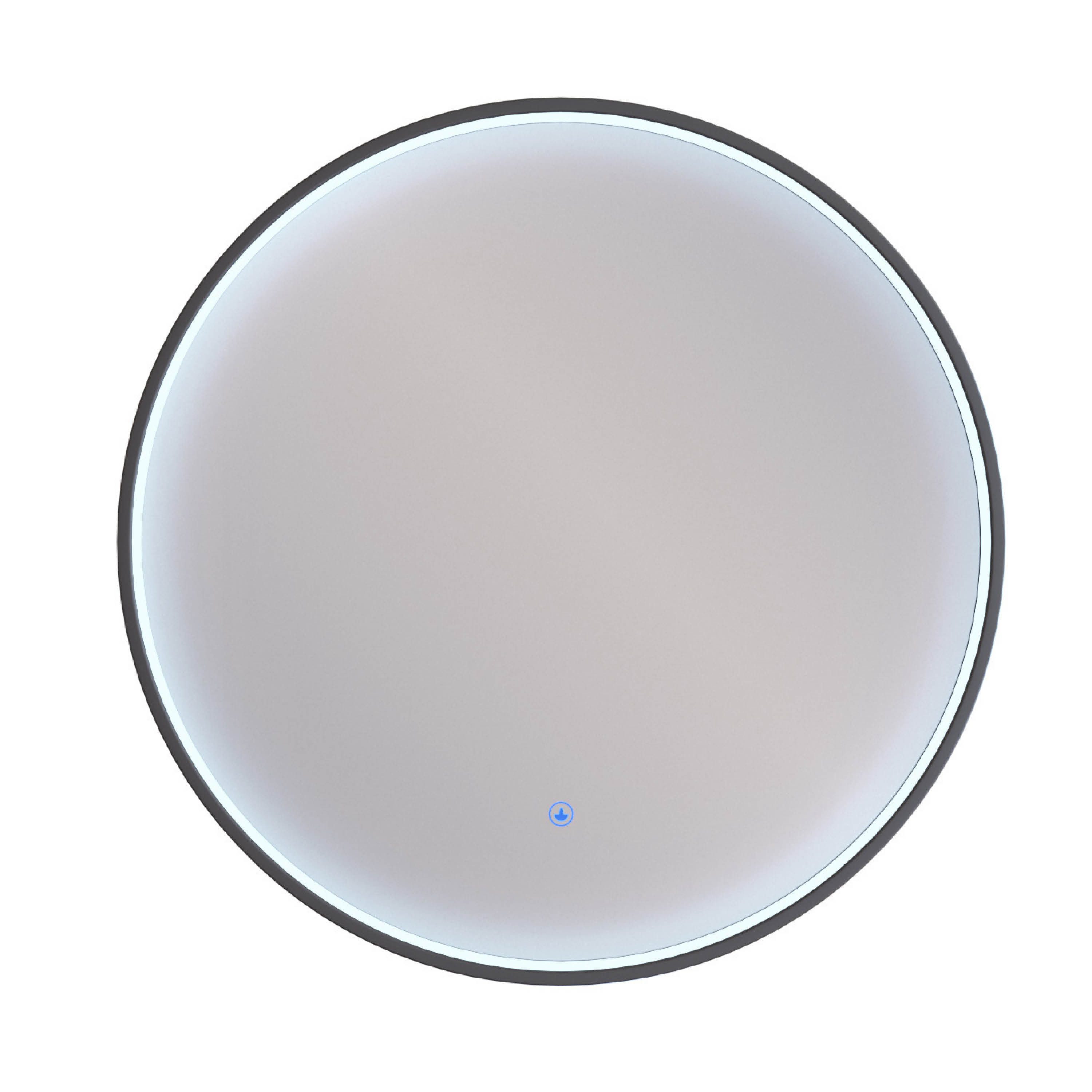 Planetmöbel Dekospiegel VELUNA Spiegel mit Beleuchtung 60 - 80 cm mit Rahmen (Dekorativer Wandspiegel mit Rahmen 60 cm, Spiegel mit LED-Licht), Touch-Schalter,  – Bild 5 von 5