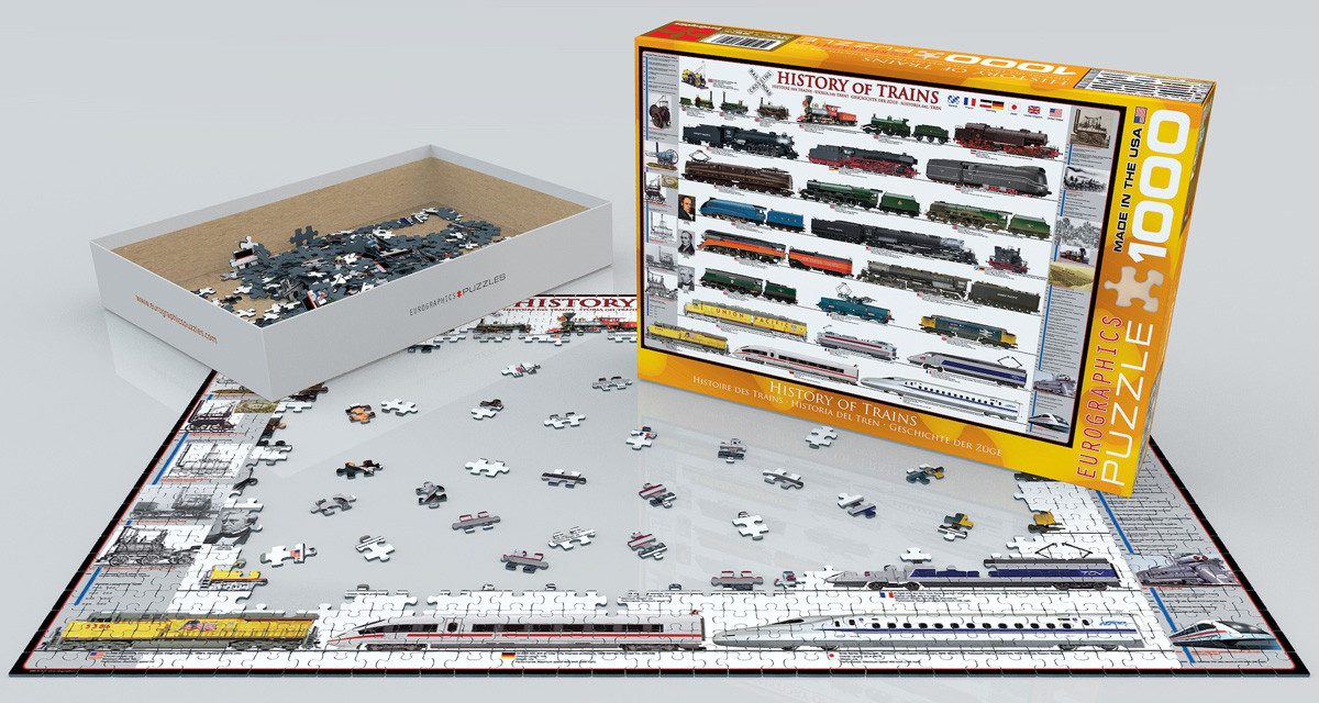 Puzzle 1000 Teile Puzzle - Puzzle - Entwicklung der Eisenbahn + Zusatzartik günstig online kaufen